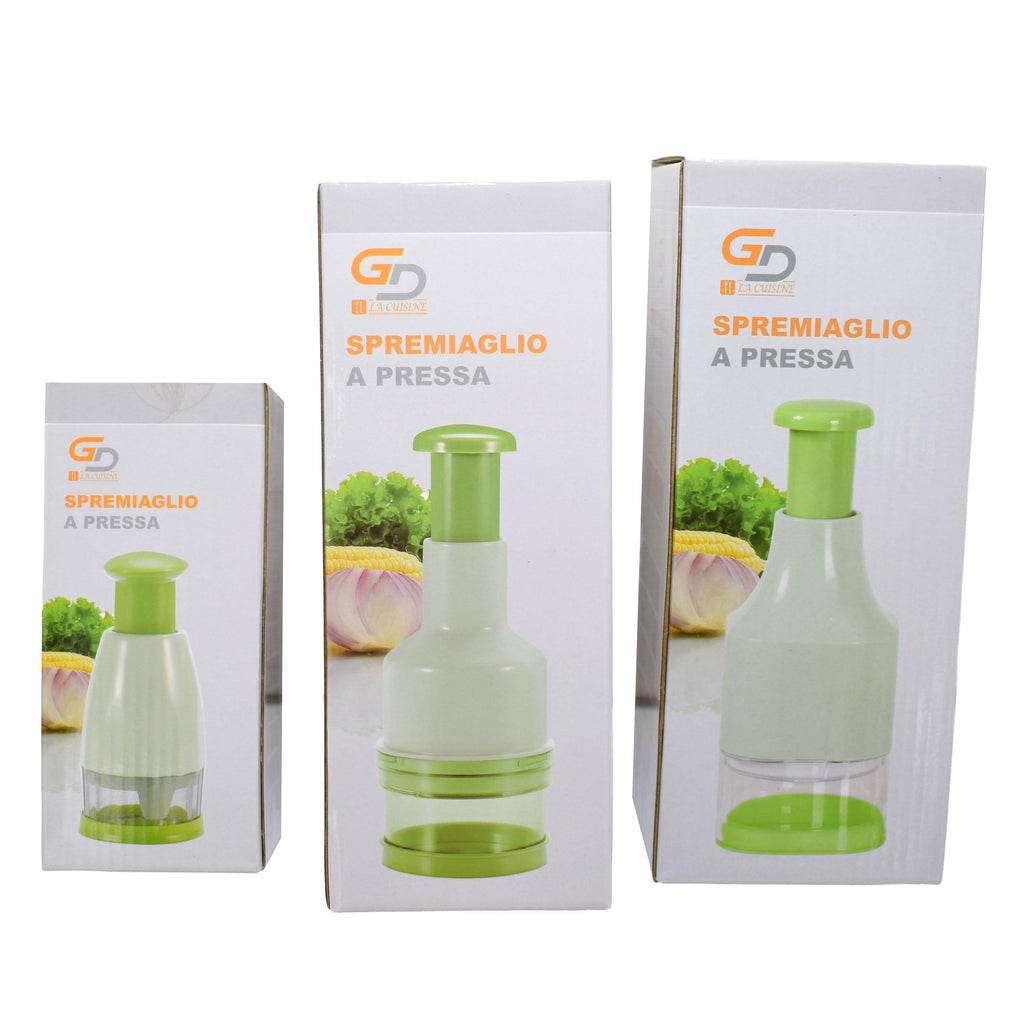 GD LA CUISINE Spremiaglio a Pressa Manuale Multiuso  Tritaglio Aglio/Cipolla/Zenzero • Pressa Veloce, Facile da Pulire, Taglio Fine Immediato