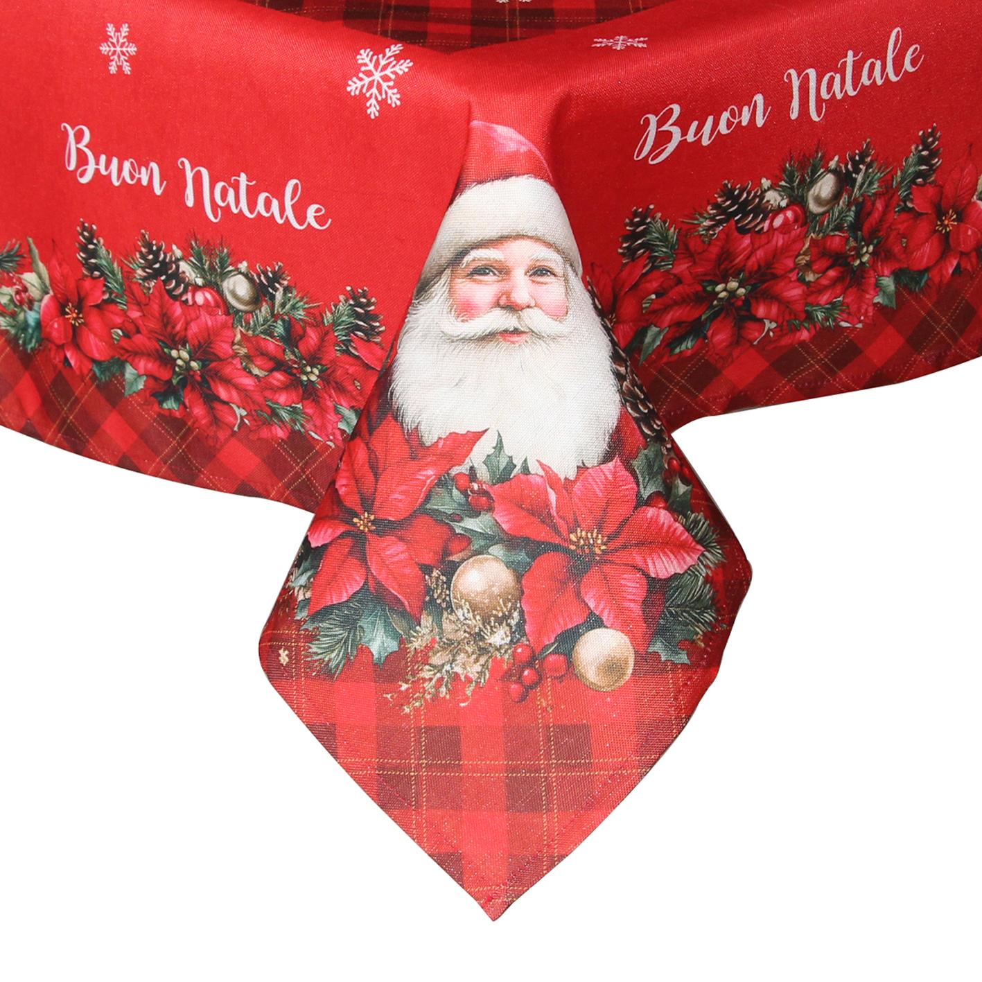 GD LOVES XMAS Tovaglia Natalizia 140×240 cm Decorazione Tavola Festiva in Stile Elegante con Dettagli Oro e Argento
