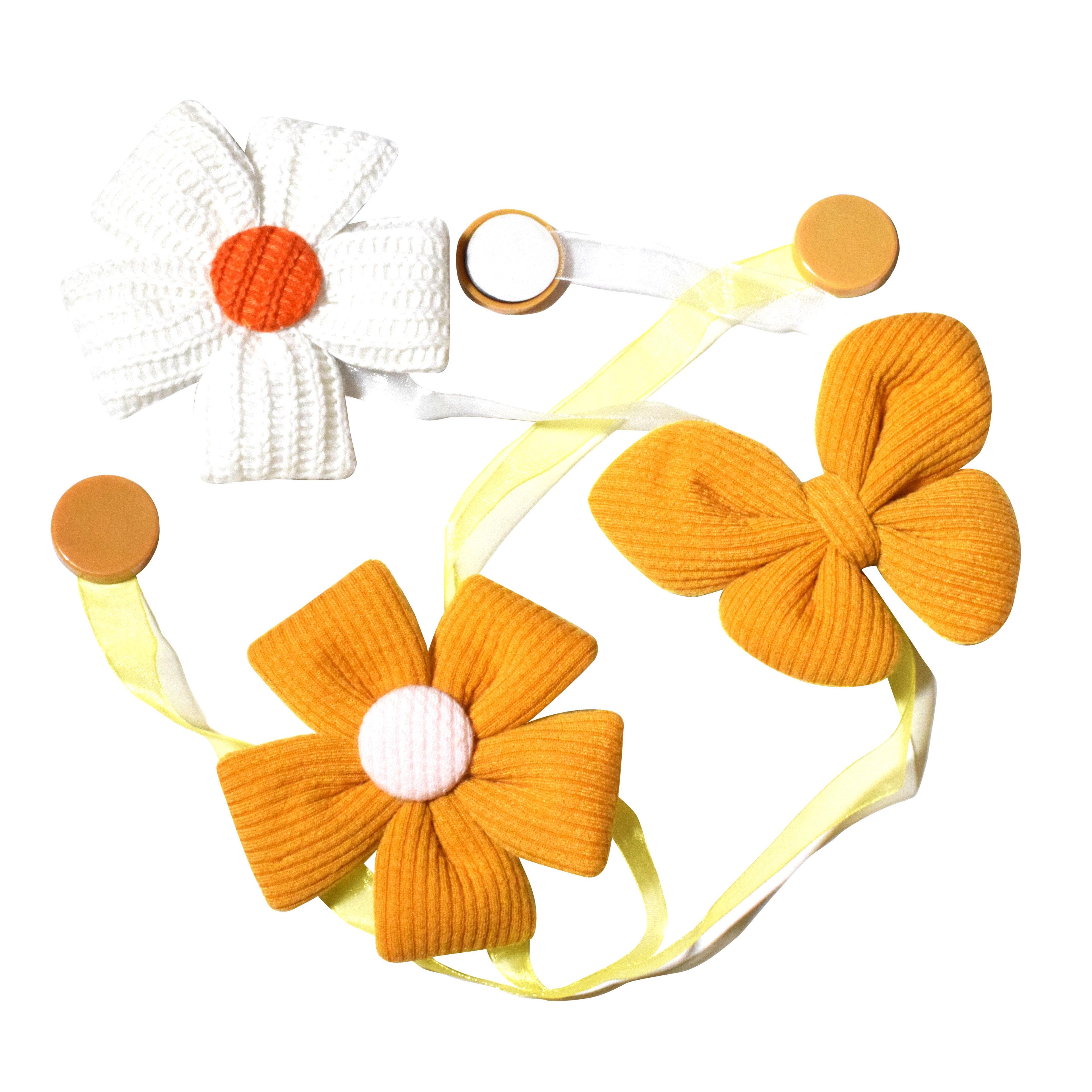 GD LOVES YOUR HOME Fermatenda Magnetico Farfalla in Tessuto Morbido, 9,5 x 7,5 cm, Giallo – Confezione da 2 Pezzi, Accessorio Decorativo per Tende