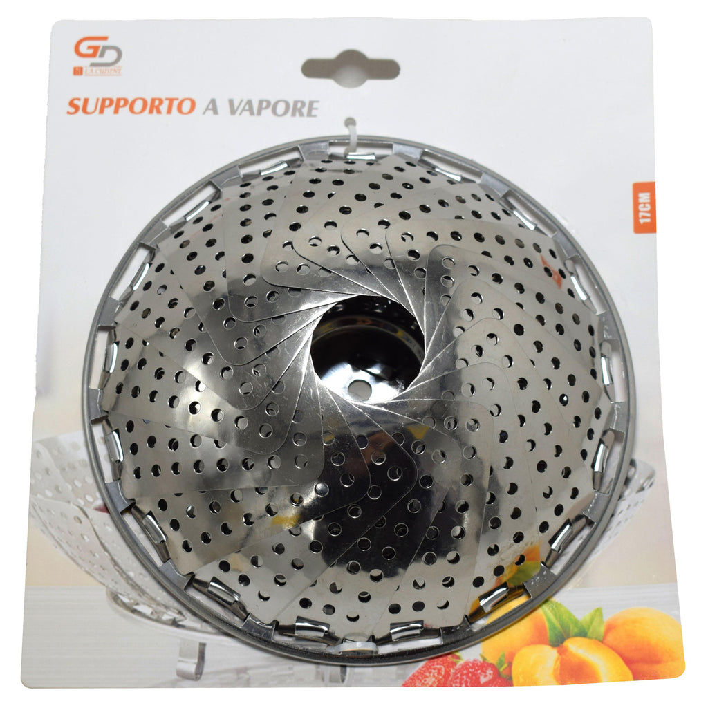GA LA CUISINE Cestello a Vapore in Acciaio Richiudibile 17 cm / 19 cm Ideale per Gyoza Bao Verdure e Pesce Accessorio per Cucina Sana
