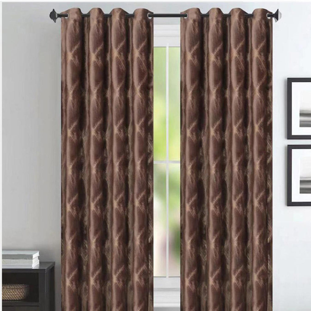 GD LOVES YOUR HOME – Tenda filtrante oscurante JANET in Velluto Pesante con Stampa Oro in Rilievo, Lusso Opaco, con Occhielli in Acciaio Inox, 140x280 cm – 1 Pezzo