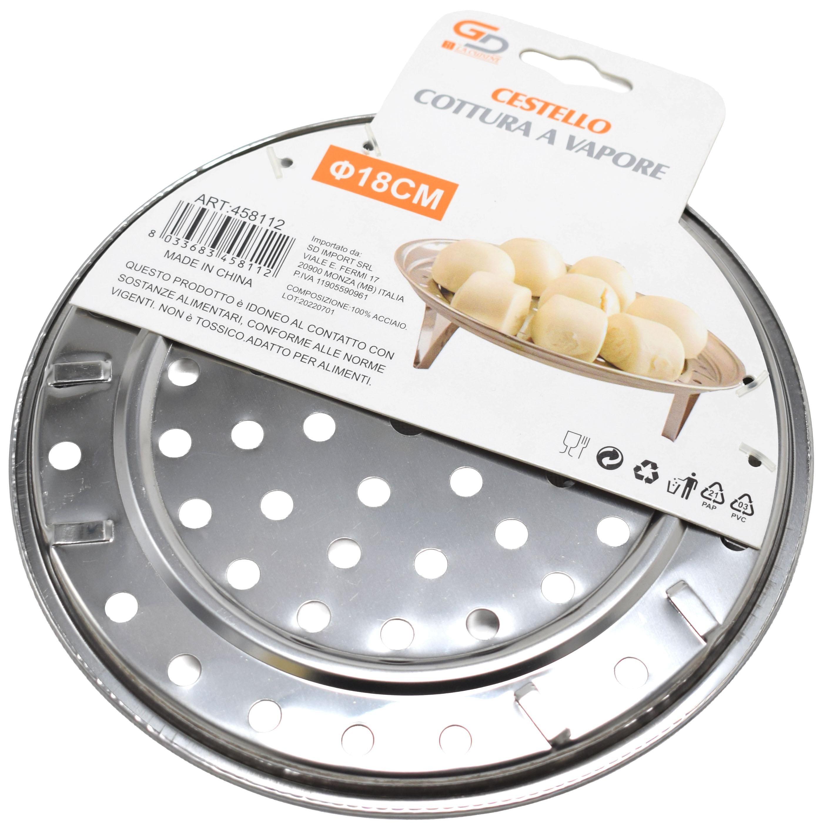 GA LA CUISINE Supporto a Vapore in Acciaio con Piedini – Piatto per Cottura a Vapore per Bao, Gyoza, Verdure e Pesce – Ø 18 / 22 / 23,5 cm