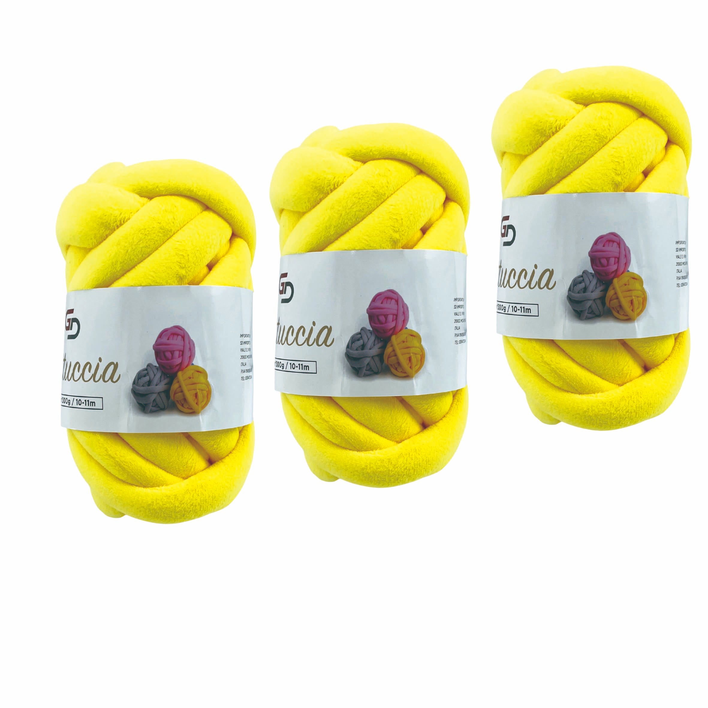 Set 3 Fettuccia Marshmallow spessa 3 cm – 300 g | Toni Caldi | Filato morbido e facile da lavorare, con resa ordinata per uncinetto, borse e home decor