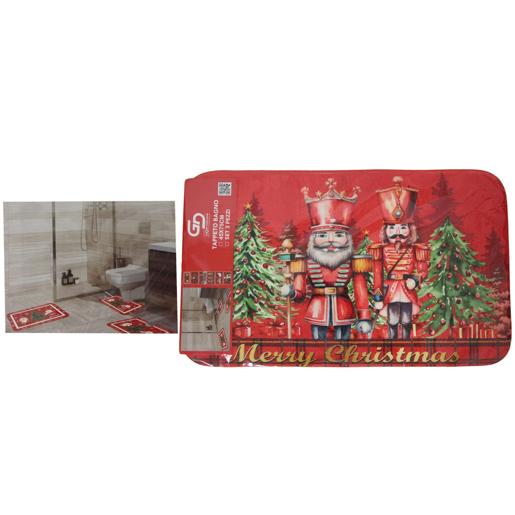 GD LOVES XMAS Tappetino Natalizio Antiscivolo 45×75 cm | Morbido, Lavabile e Decorativo per Ingresso o Cucina