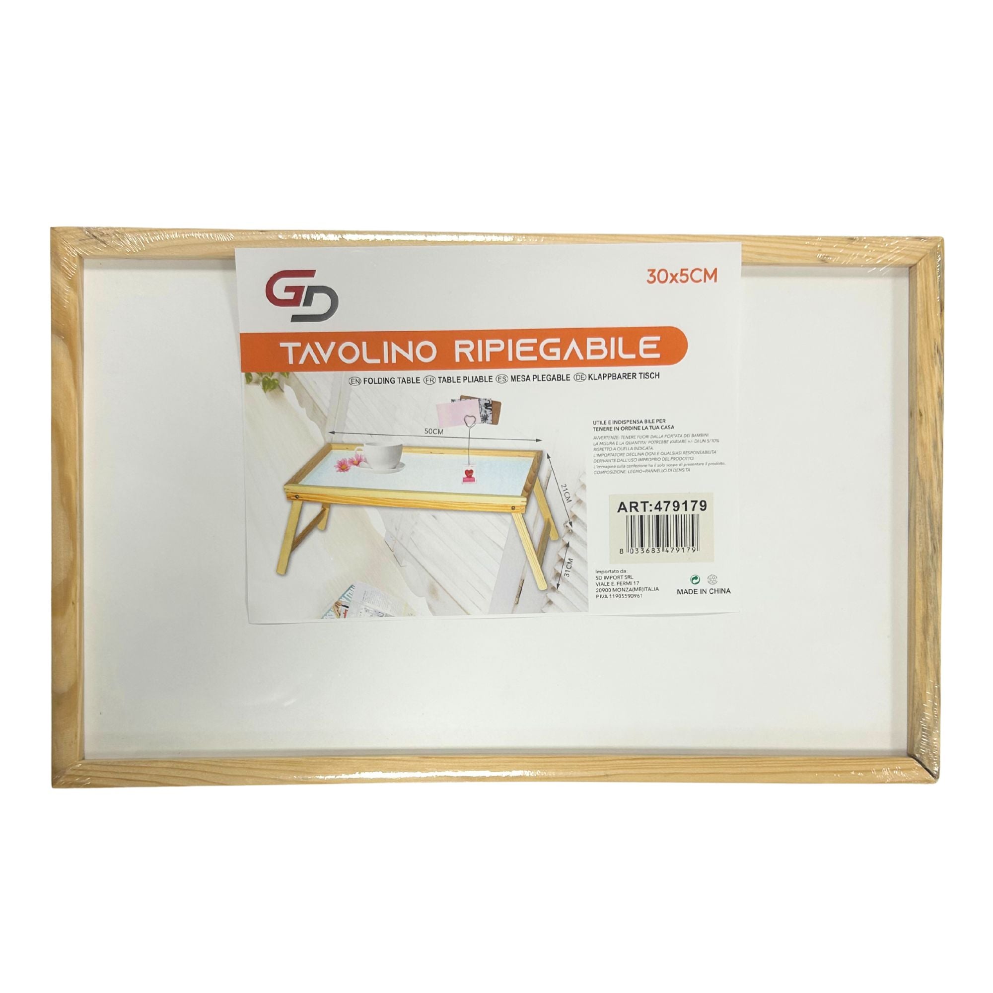 Tavolino da Letto Pieghevole in Legno 30×50 cm – Tavolo Colazione per Letto e Divano, Tavolino Portatile con Gambe Richiudibili