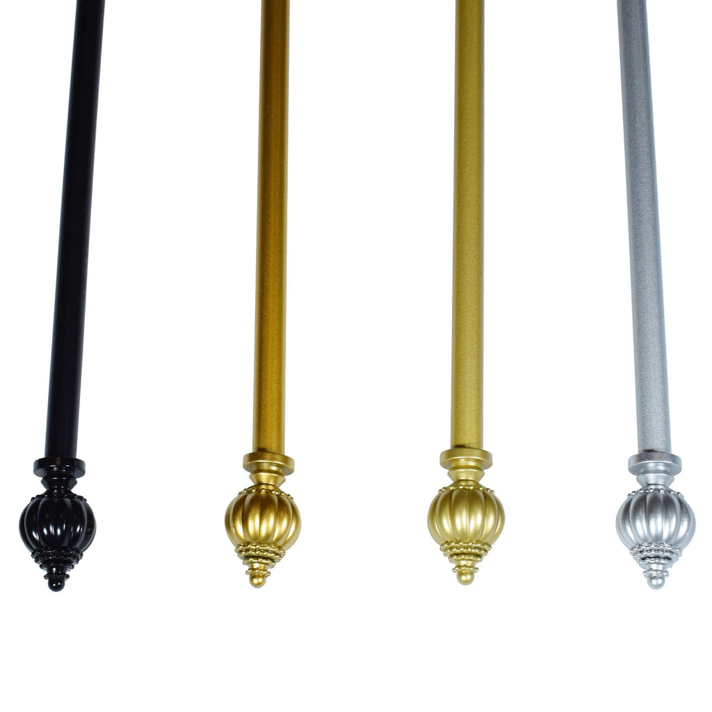 Bastone per tende / asta per tende estendibile in resina e ferro. Da 70-120 cm o 120-210 cm colore oro, argento, bianco o nero