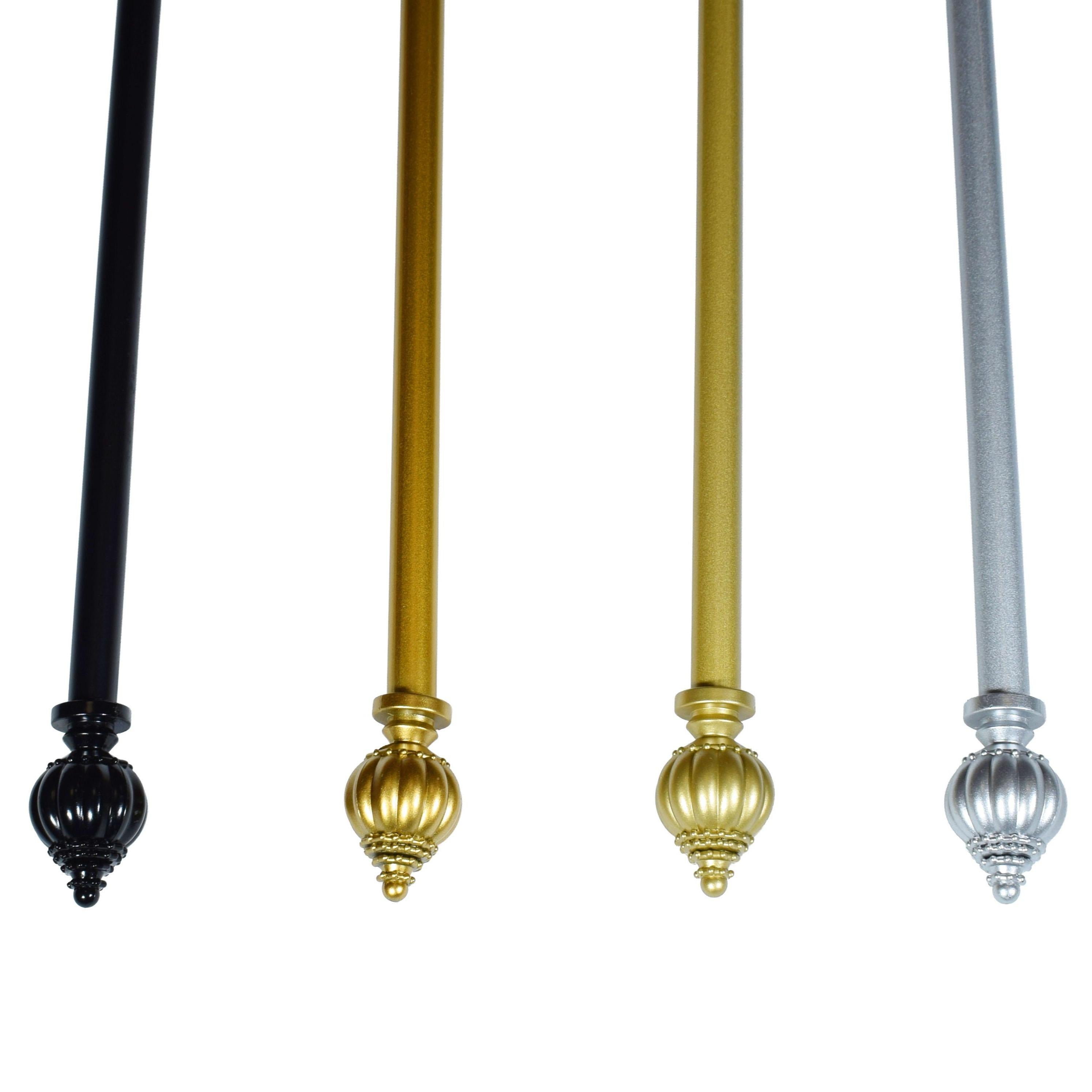 Bastone per tende / asta per tende estendibile in resina e ferro. Da 70-120 cm o 120-210 cm colore oro, argento, bianco o nero
