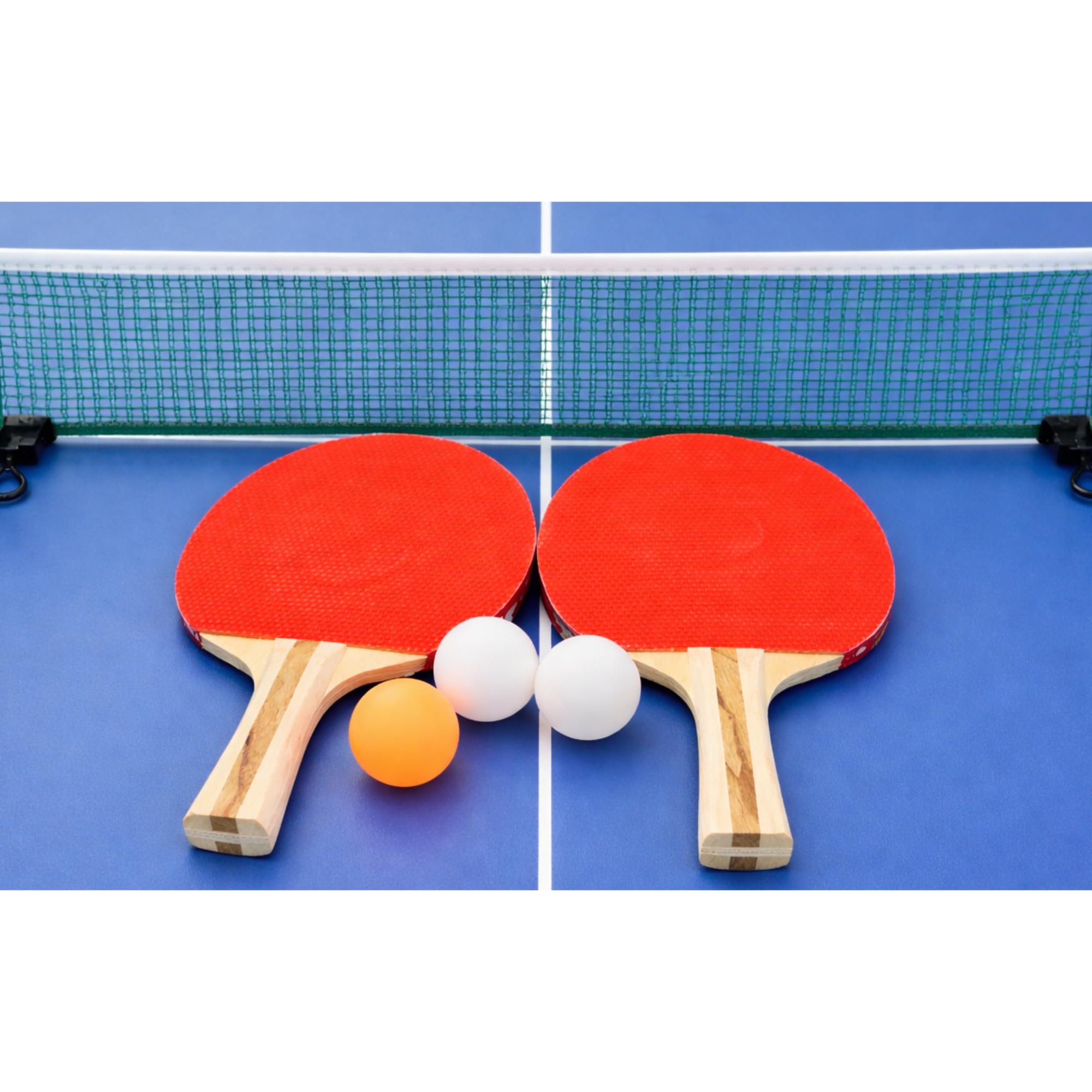 Set Completo Ping Pong con 2 Racchette, 3 Palline e Rete, Kit da Tavolo Tennis con Accessori Completi