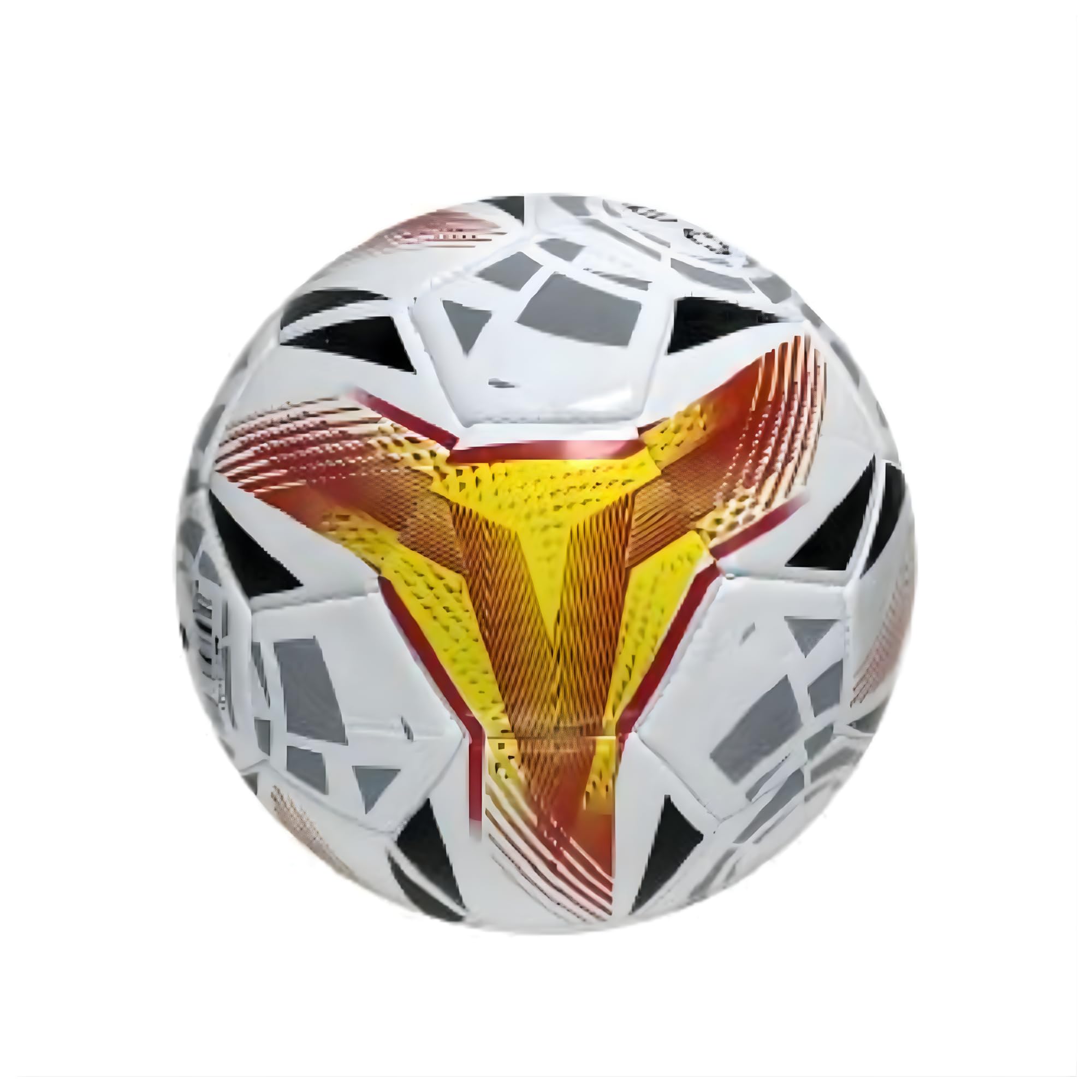 Pallone da Calcio Taglia 5, Cuoio, 22 cm di Diametro, 320 Grammi, Design Geometrico Colorato, 4 Colori Assortiti, per Adulti e Ragazzi dai 12 Anni