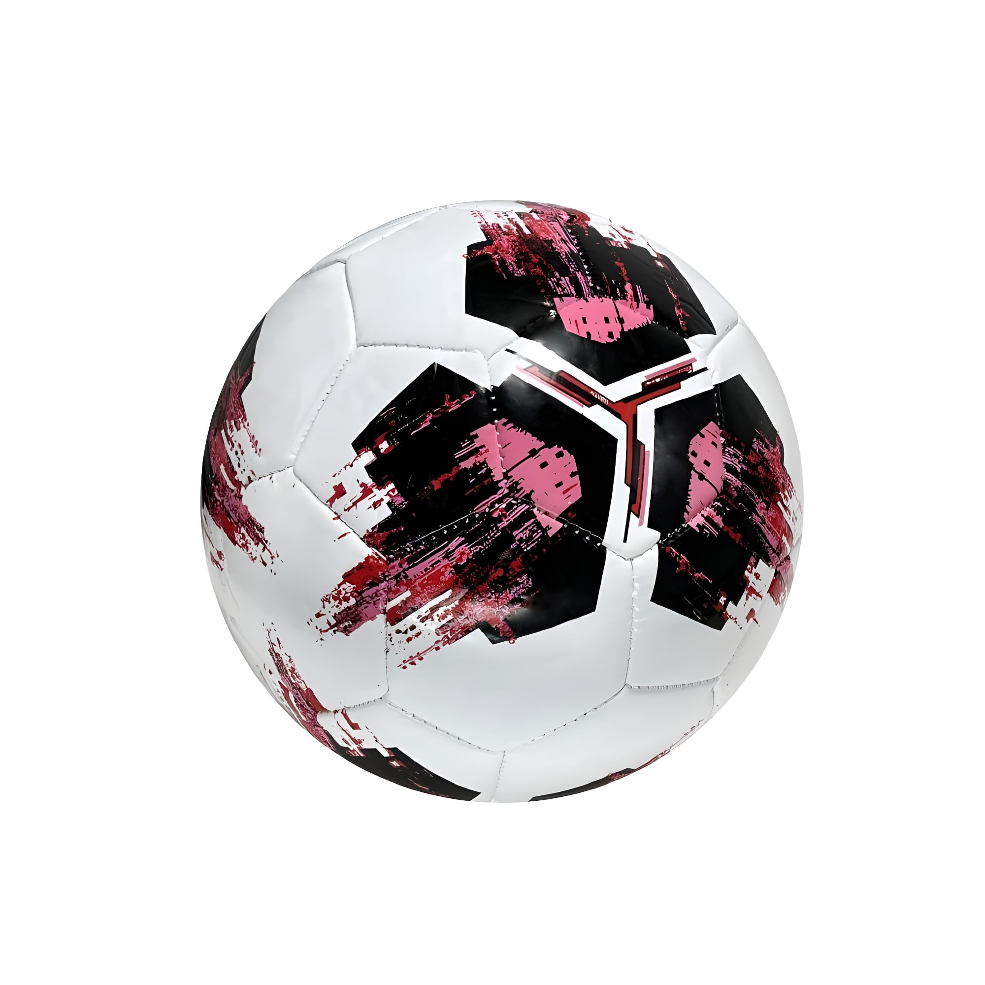 Pallone da Calcio Taglia 5, Cuoio, 320 Grammi, Design Geometrico Colorato, 3 Colori Assortiti, 22 cm Diametro