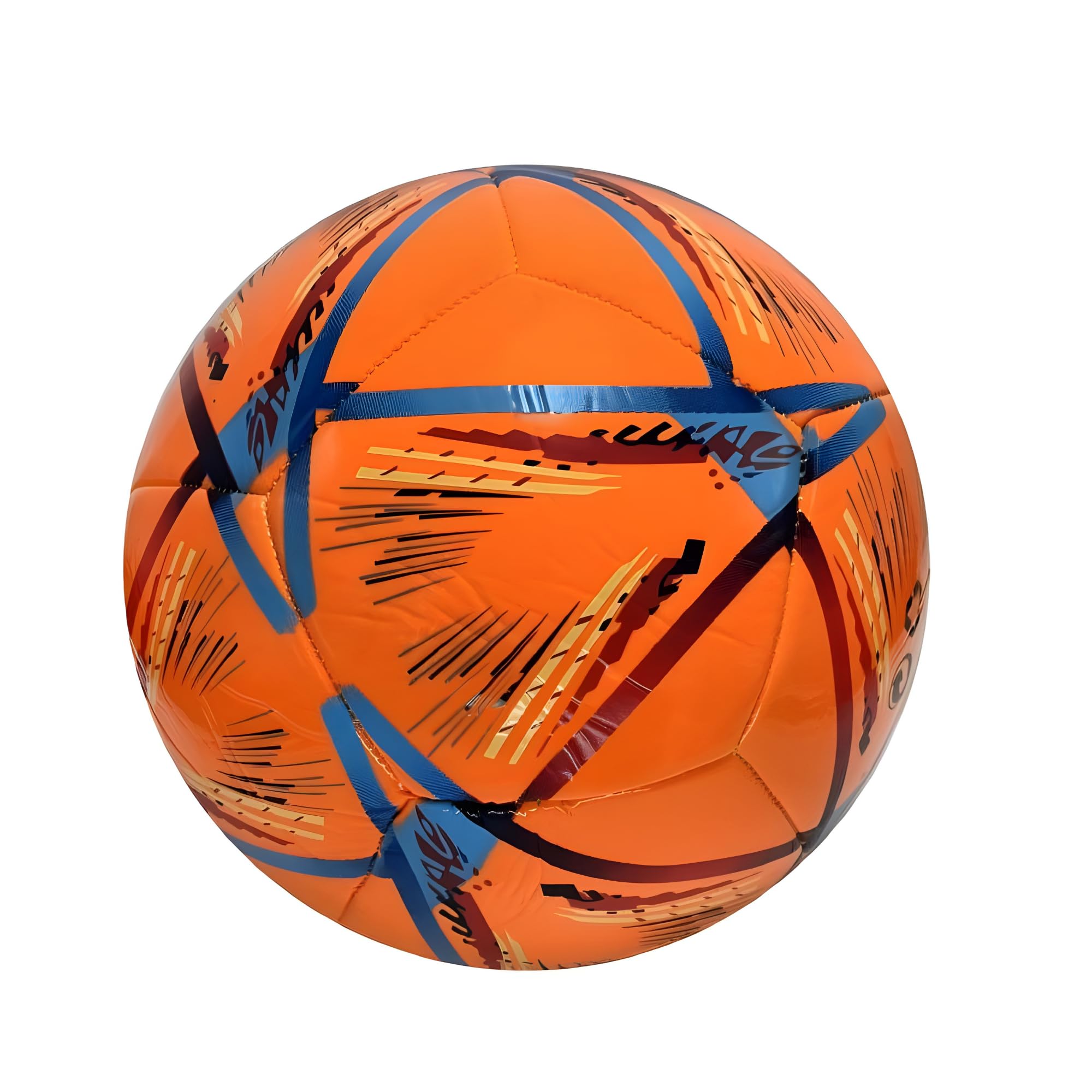 Generico Pallone da Calcio Taglia 5, 320 Grammi, Cuoio con Cuciture Rinforzate, 4 Colori Assortiti (Arancione, Verde, Rosso, Giallo), 22 cm Diametro
