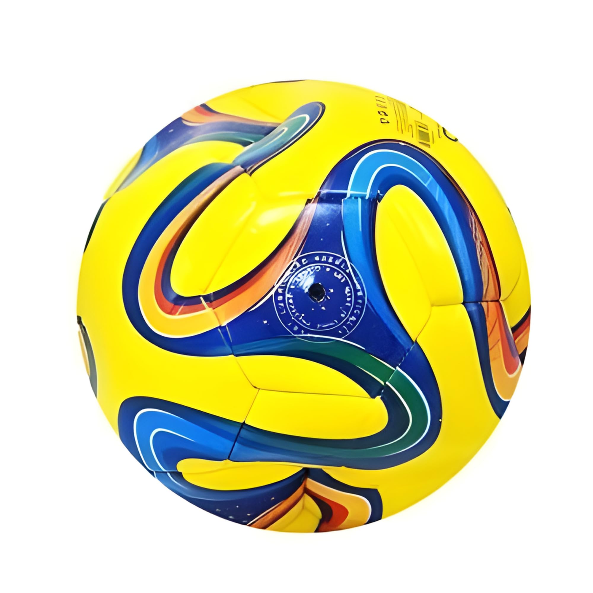 Pallone da Calcio Taglia 5, Cuoio, 320 Grammi, Design Geometrico Moderno, 2 Colori Assortiti (Giallo e Rosso), 22 cm Diametro