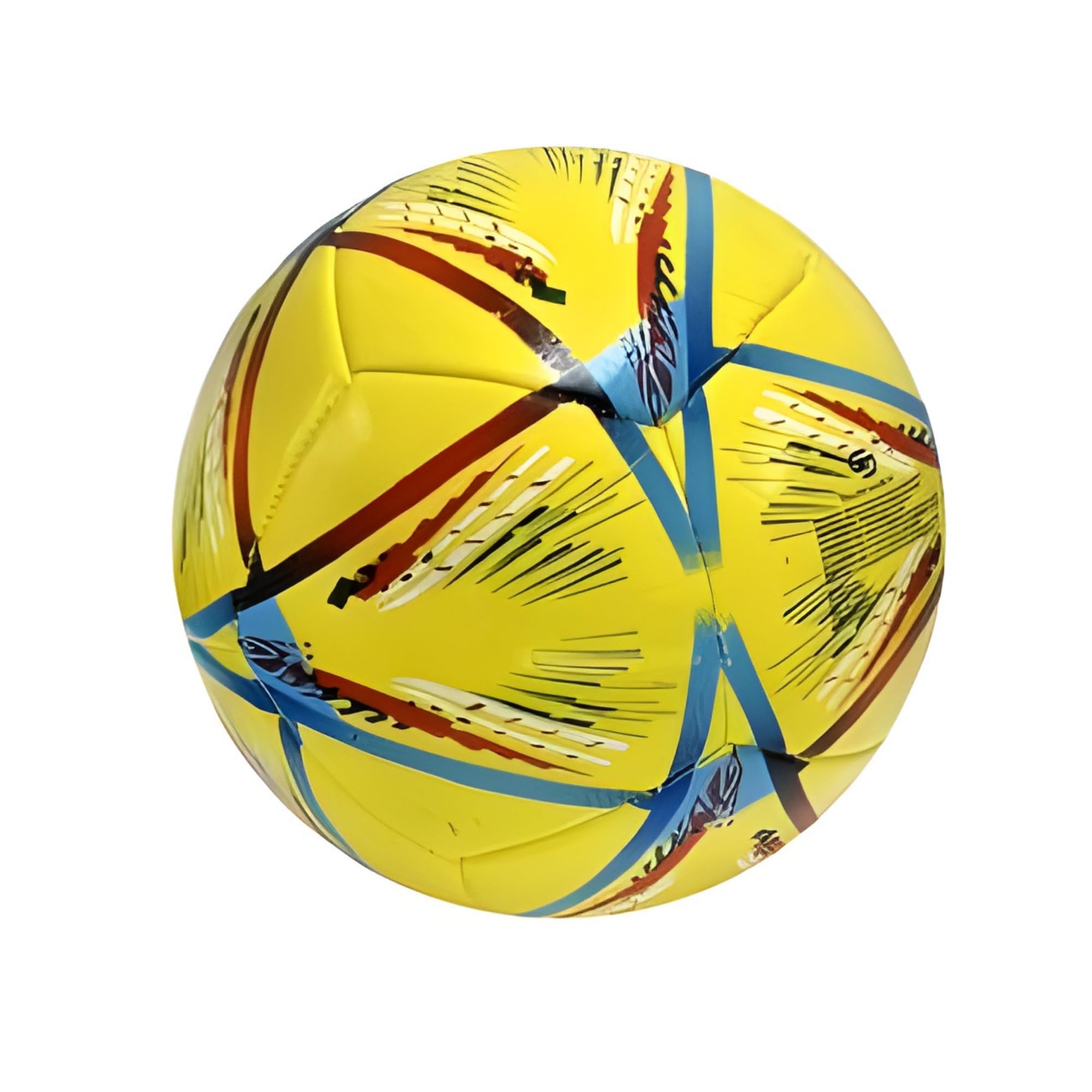 Generico Pallone da Calcio Taglia 5, 320 Grammi, Cuoio con Cuciture Rinforzate, 4 Colori Assortiti (Arancione, Verde, Rosso, Giallo), 22 cm Diametro