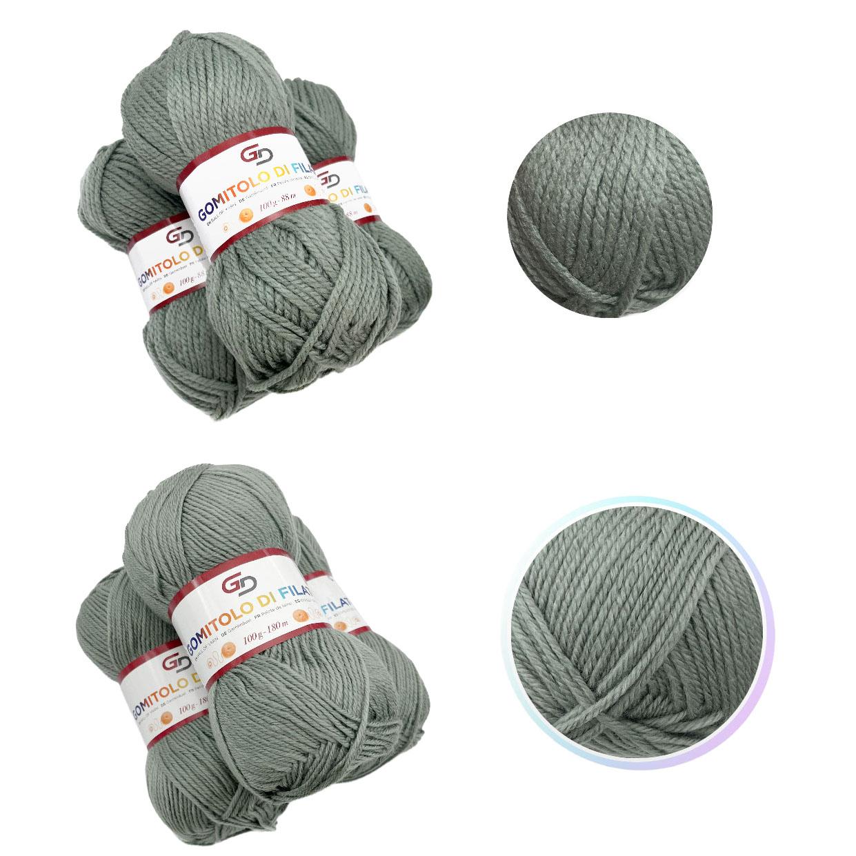 GD LOVES YOUR HOME Set 3 Gomitoli Filato Acrilico a 4 Capi Toni Freschi | Sottile 180m o Grosso 83m, Morbido e Resistente per Maglia e Uncinetto