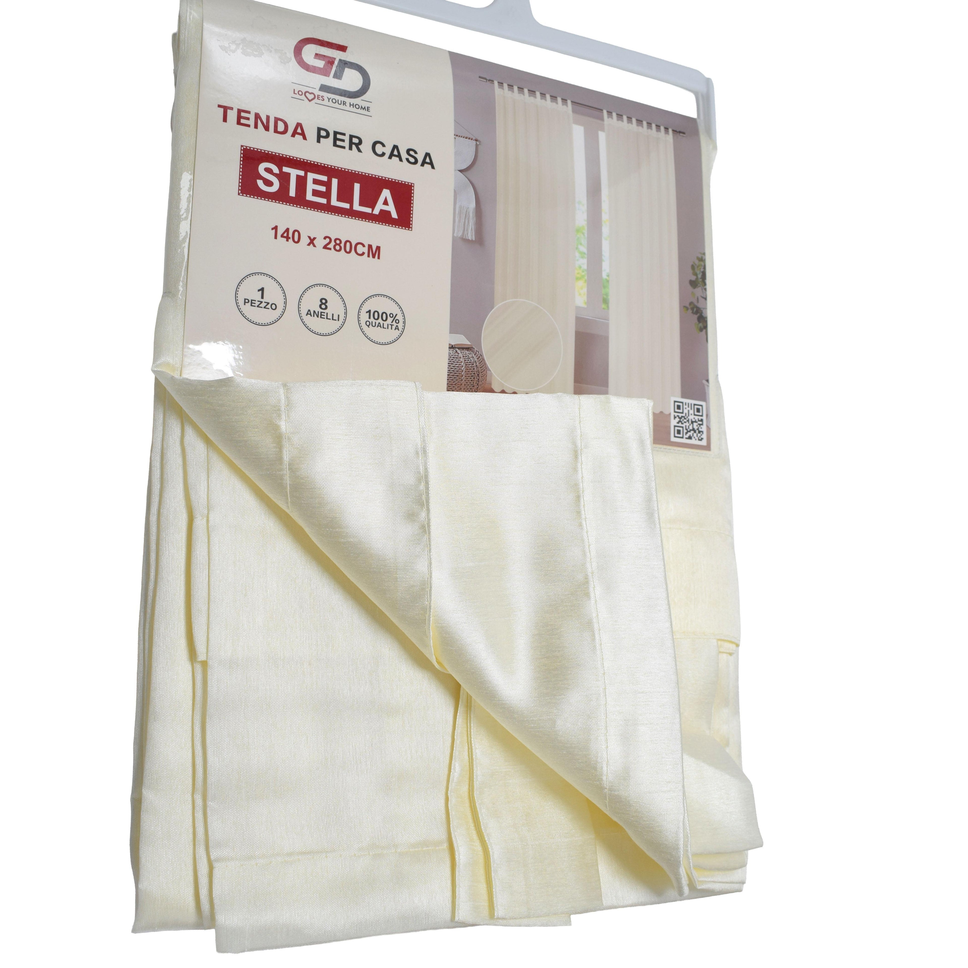 GD LOVES YOUR HOME Tenda per Casa STELLA 140×280 cm in Poliestere Effetto Lino con Passanti Superiori Rinforzati 10 Colori Moderni per Arredo Elegante