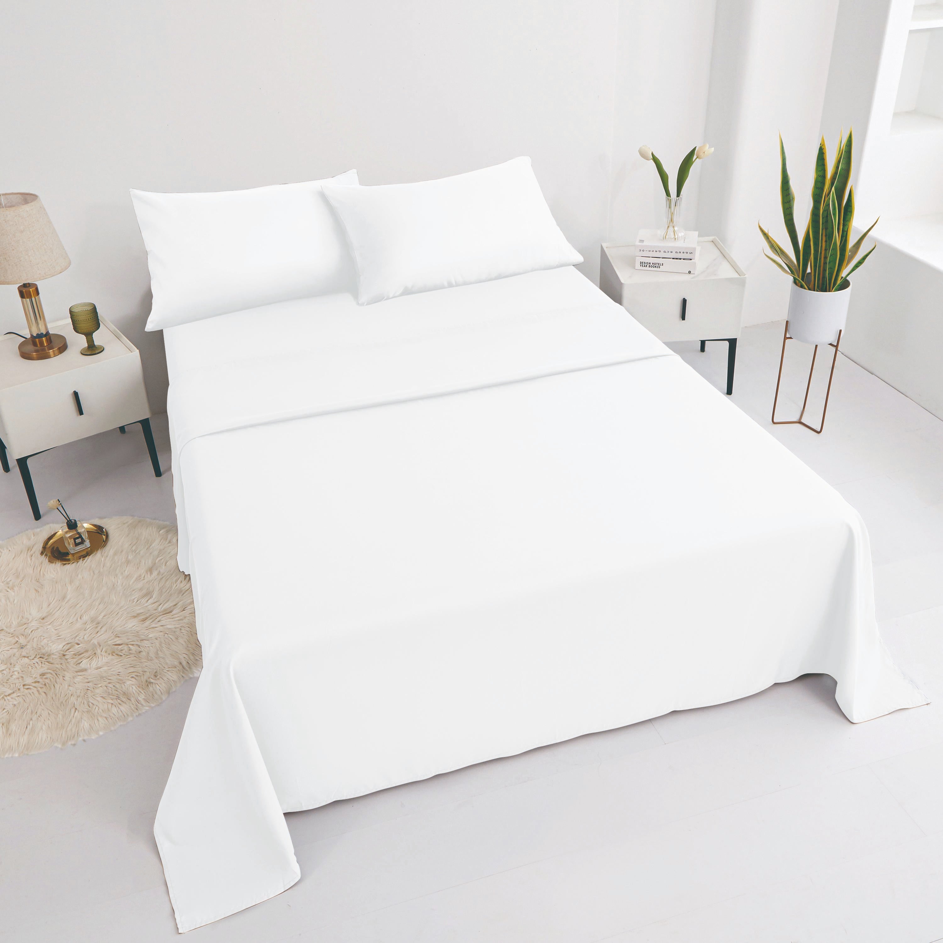 GD LOVES YOUR HOME Completo Letto: Lenzuolo Sopra + Lenzuolo Sotto con Angoli + Federe 50×80 – Microfibra Super Morbida e Traspirante, Massimo Comfort e Qualità Garantita