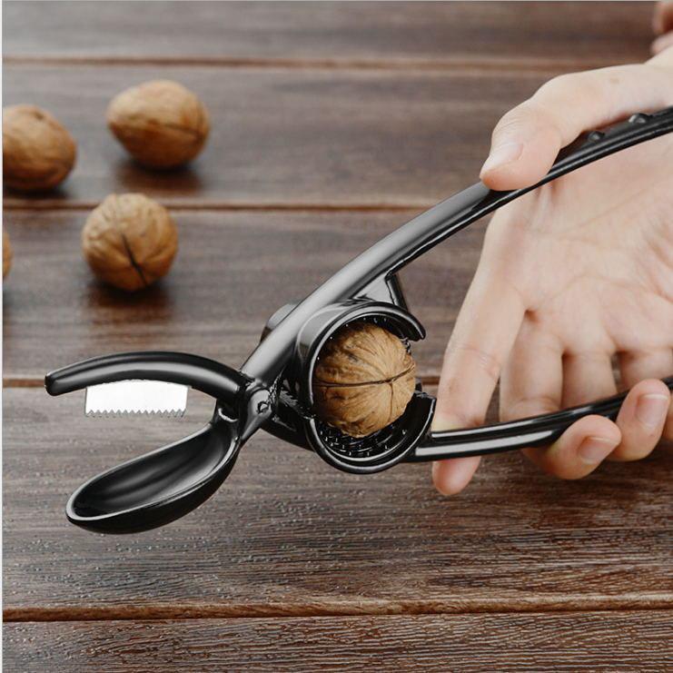 GD LA CUISINE Schiaccianoci e Apricastagne Professionale 2 in 1 in Lega di Zinco | Per Noci, Castagne e Crostacei | Lama Seghettata e Impugnatura Antiscivolo