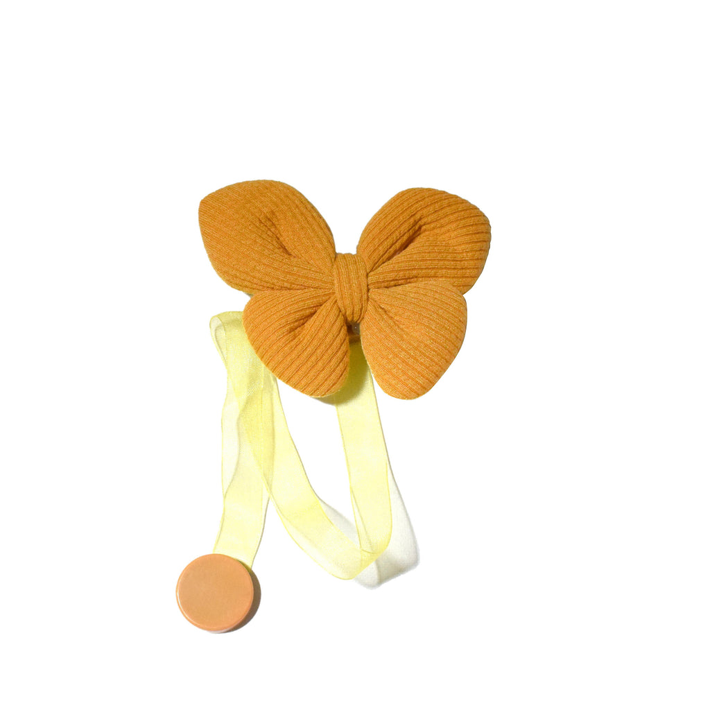 GD LOVES YOUR HOME Fermatenda Magnetico Farfalla in Tessuto Morbido, 9,5 x 7,5 cm, Giallo – Confezione da 2 Pezzi, Accessorio Decorativo per Tende