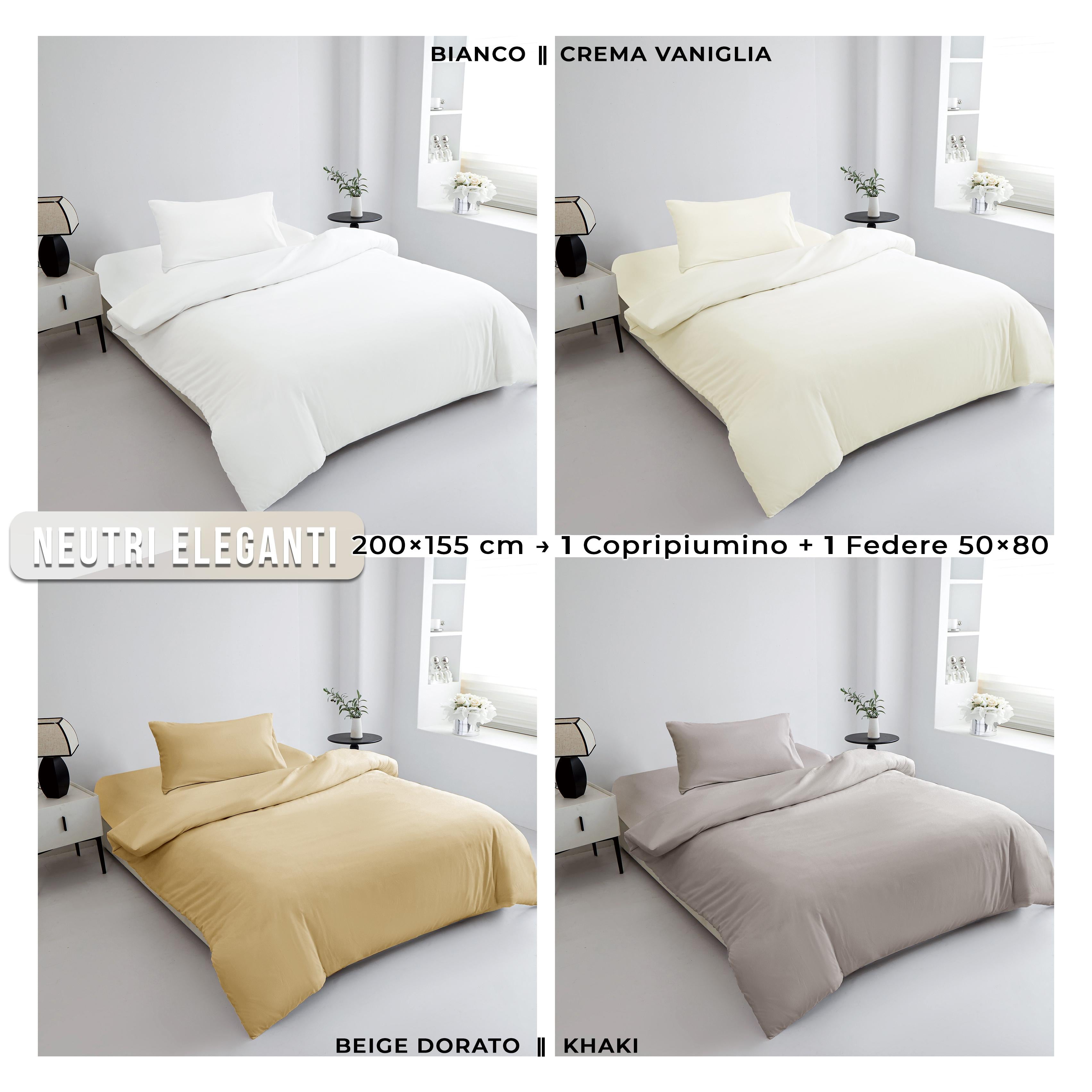 GD LOVES YOUR HOME Parure Copripiumino in Microfibra Extra Morbida 3 Misure 200x155/200x205/200x255 + Federe 50x80 cm Traspirante Anti-Pilling Facile da Lavare 14 Colori Coordinati