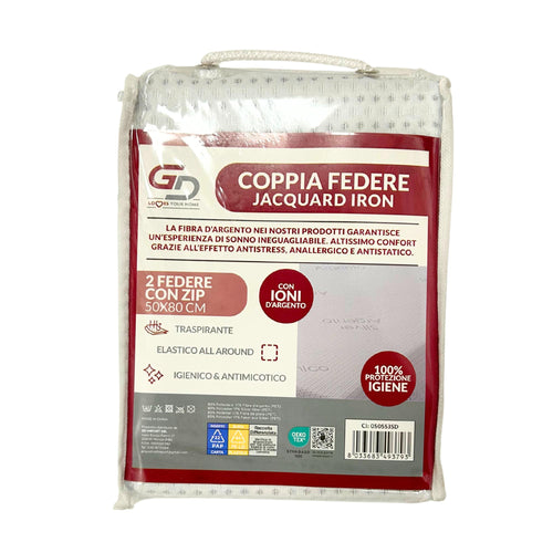 GD coppia federe cuscino in fibra d'argento, traspirante, antimicotico, elastico