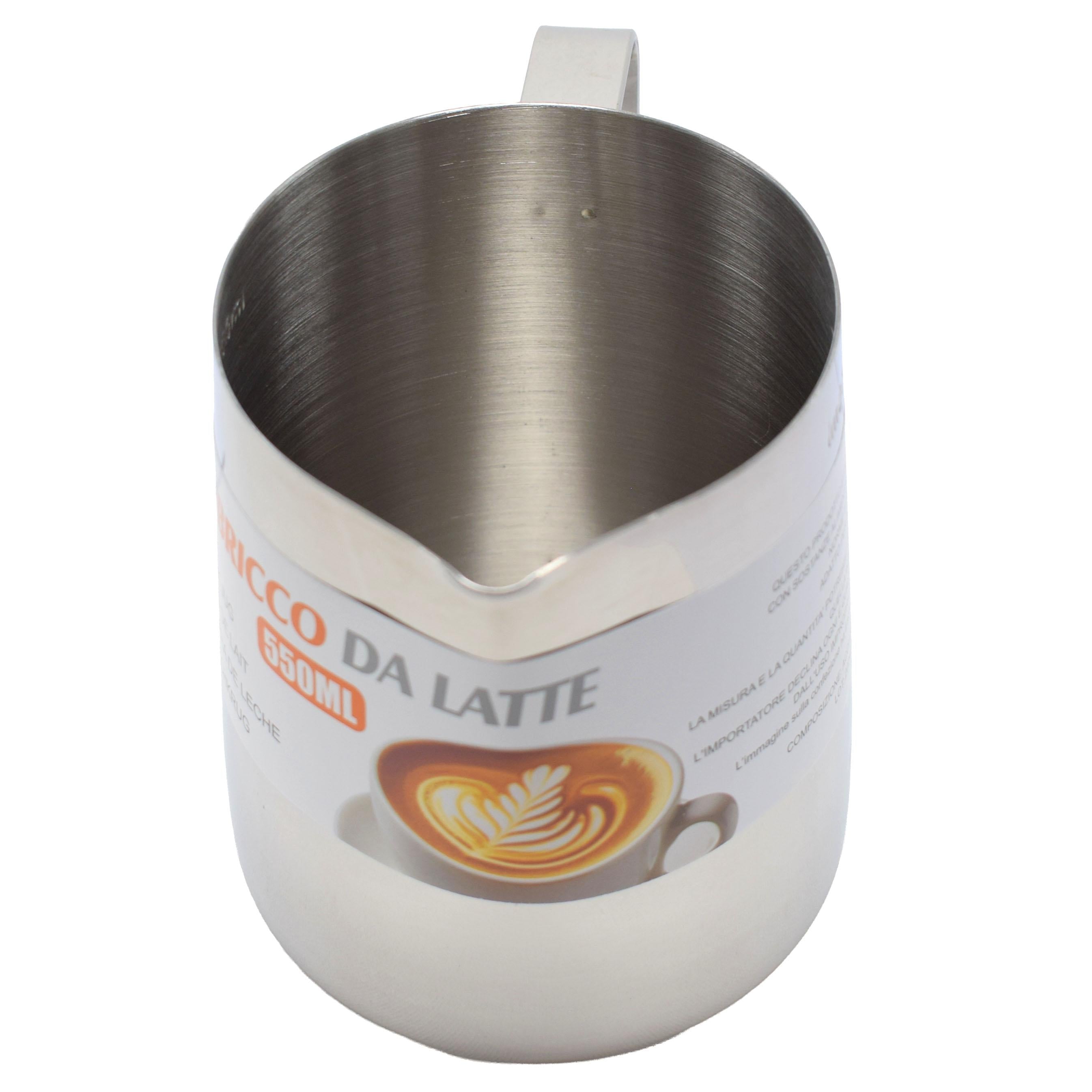 Bricco Latte GD LA CUISINE in Acciaio Inox 350/550/900ml – Perfetto per Montare Latte & Latte Art | Caraffa Barista con Beccuccio di Precisione per Cappuccino ed Espresso