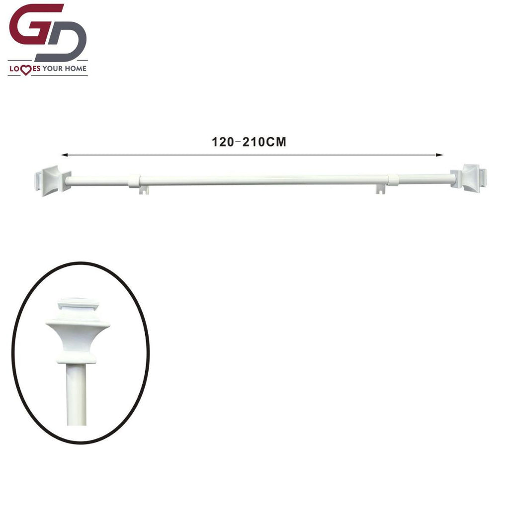 asta per tende / bastone per tenda allungabile 120-210cm colore oro, argento, bianco e nero. 80% ferro 20% resina. alta durabilità.