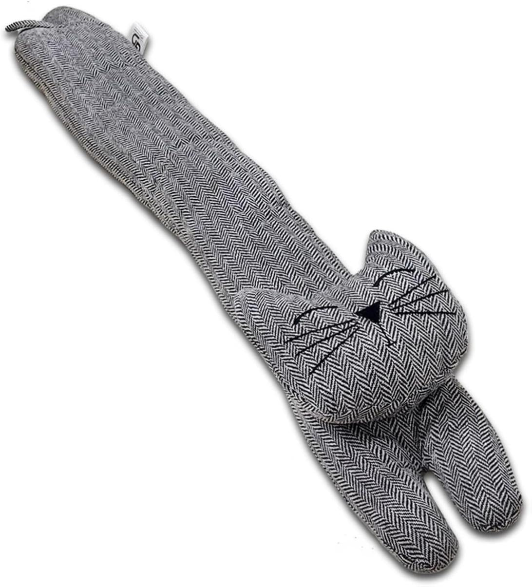 GD LOVES YOUR HOME Fermaporta/Paraspifferi “Gatto” Appesantito 90 cm – Blocca spifferi e rumore, tessuto effetto lino – 3 motivi