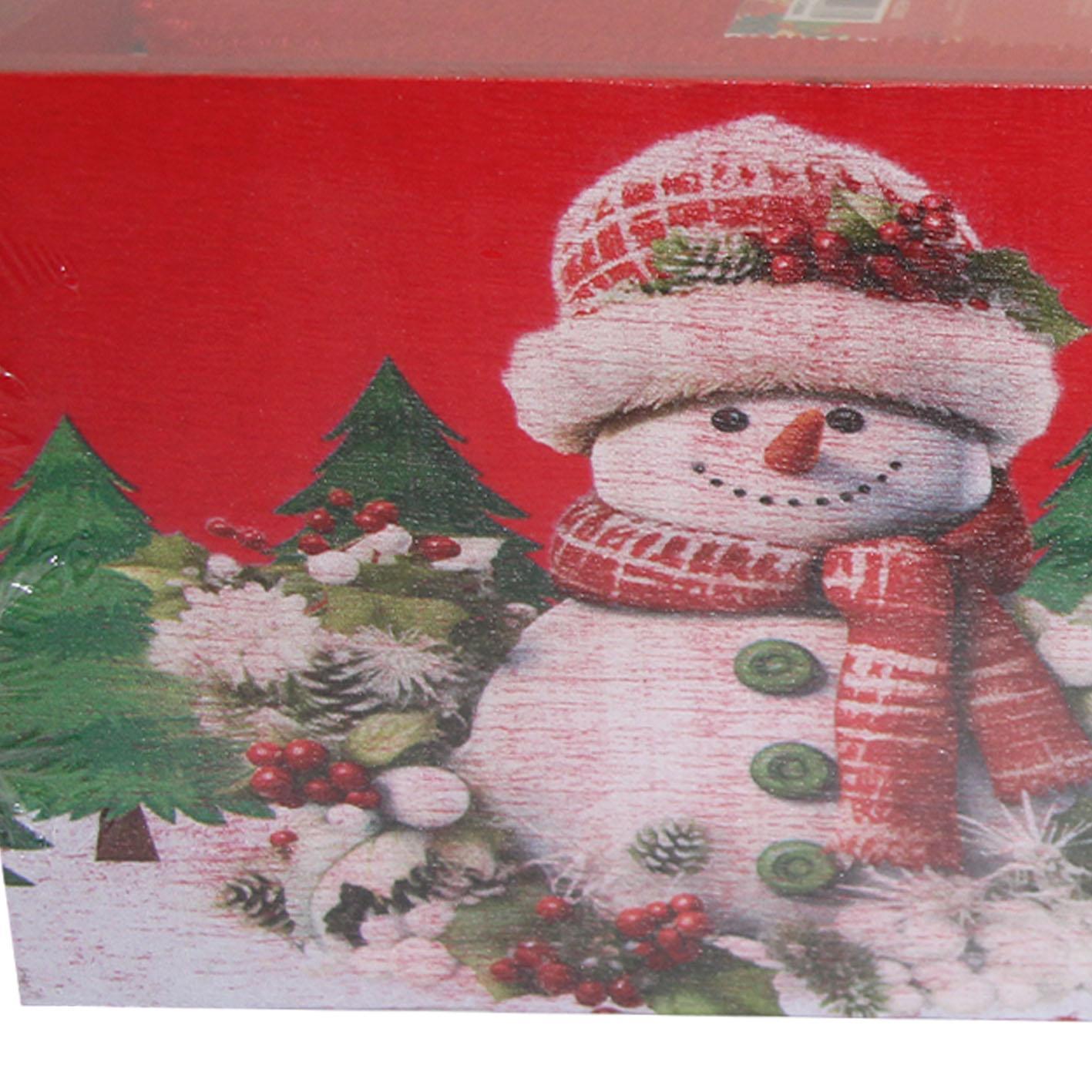 GD LOVES XMAS Elegante Scatola Regalo in Legno con Tovaglietta Natalizia | Design Premium 15×12×10 cm con Cuore Intagliato Laterale ️