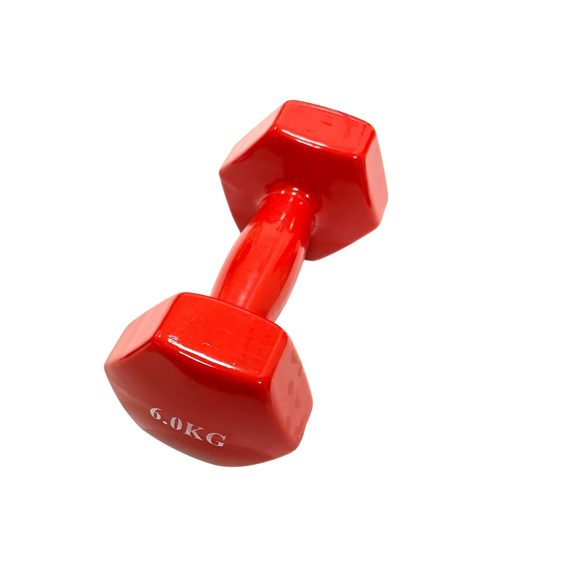 GD manubrio da 6kg, peso colorato per allenamento in casa, manubrio in gomma e ferro.