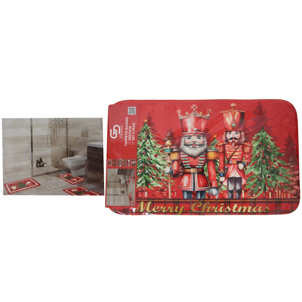 GD LOVES XMAS Tappetino Natalizio Antiscivolo 45×75 cm | Morbido, Lavabile e Decorativo per Ingresso o Cucina