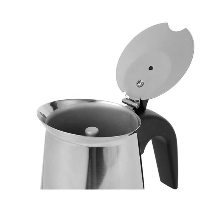 GD LOVES YOUR HOME Caffettiera Moka in Acciaio Inox per Piano Cottura (Induzione/Gas) – 2/4/6 Tazze – Valvola di sicurezza e manico antiscottatura – Finitura acciaio lucido