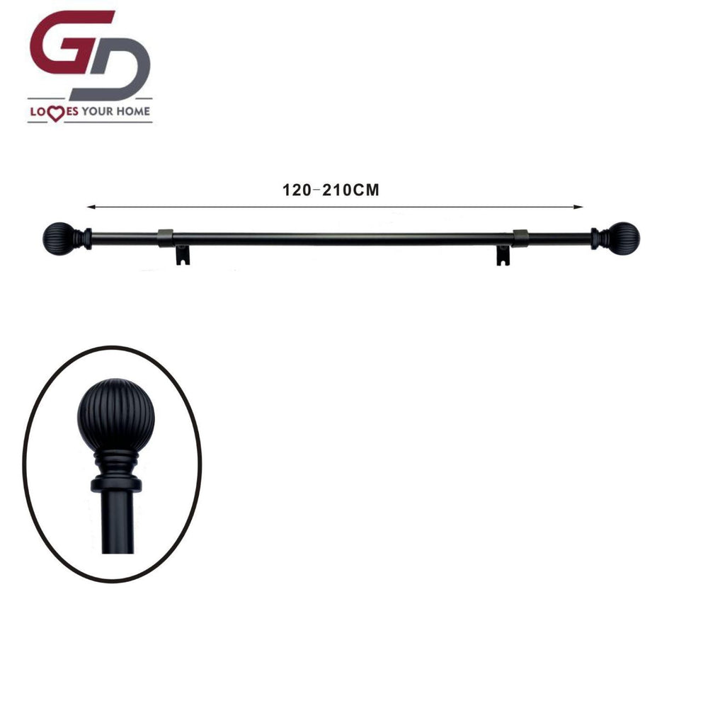bastone per tende / asta per tenda estendibile. 80% ferro, 20% resina. misure 70-120cm, 120-210cm. colore bianco, nero, argento e oro.