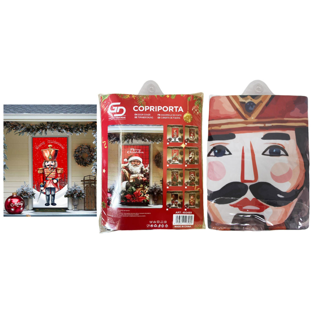 GD LOVES XMAS Copriporta Natalizio Elasticizzato | Decorazione Porta di Natale Facile da Montare, Lavabile e Riutilizzabile | Monti in 10s, atmosfera immediata