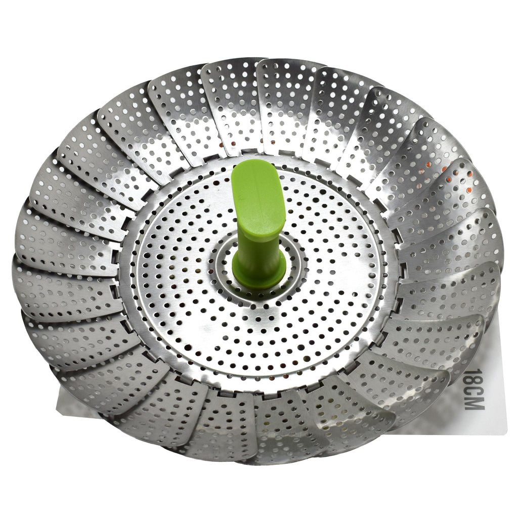 GD LA CUISINE Supporto a Vapore in Acciaio con Manico – Cestello per Cottura a Vapore per Gyoza, Bao, Verdure, Pesce e Ravioli – 14 cm / 18 cm