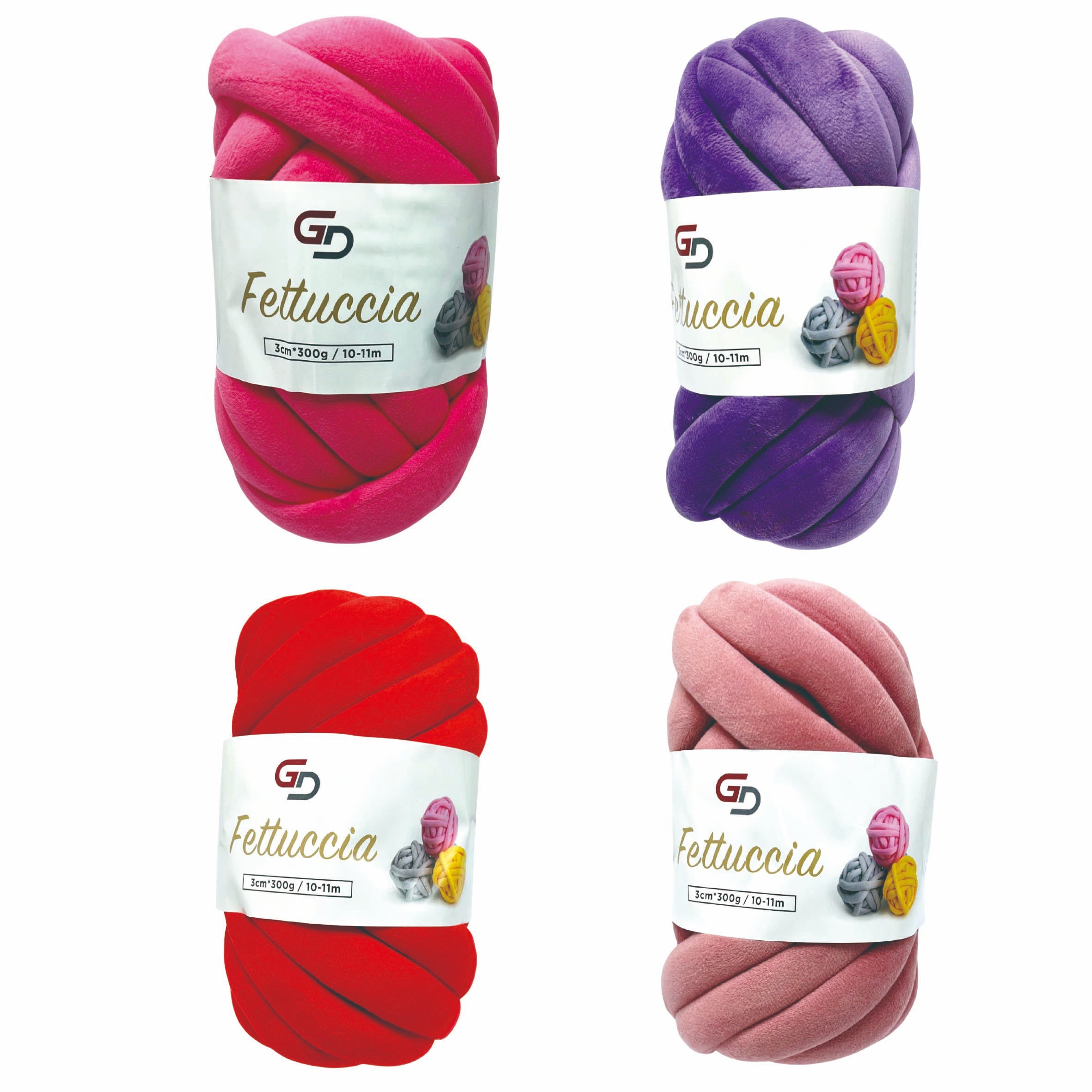 Filato Fettuccia Marshmallow spessa 3 cm – 300 g, 10 - 11 M, 17 colori Filato morbido e facile da lavorare per progetti creativi e cucito