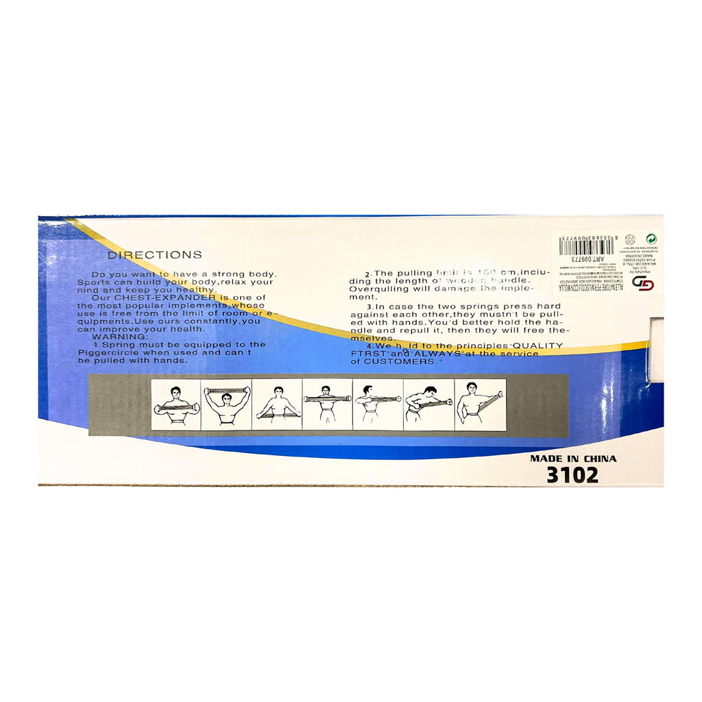 Esercizio in Casa Espansore Toracico Modello 3102 Chest Expander Estensione Media da 50 a 80 cm Fino a Max 150cm
