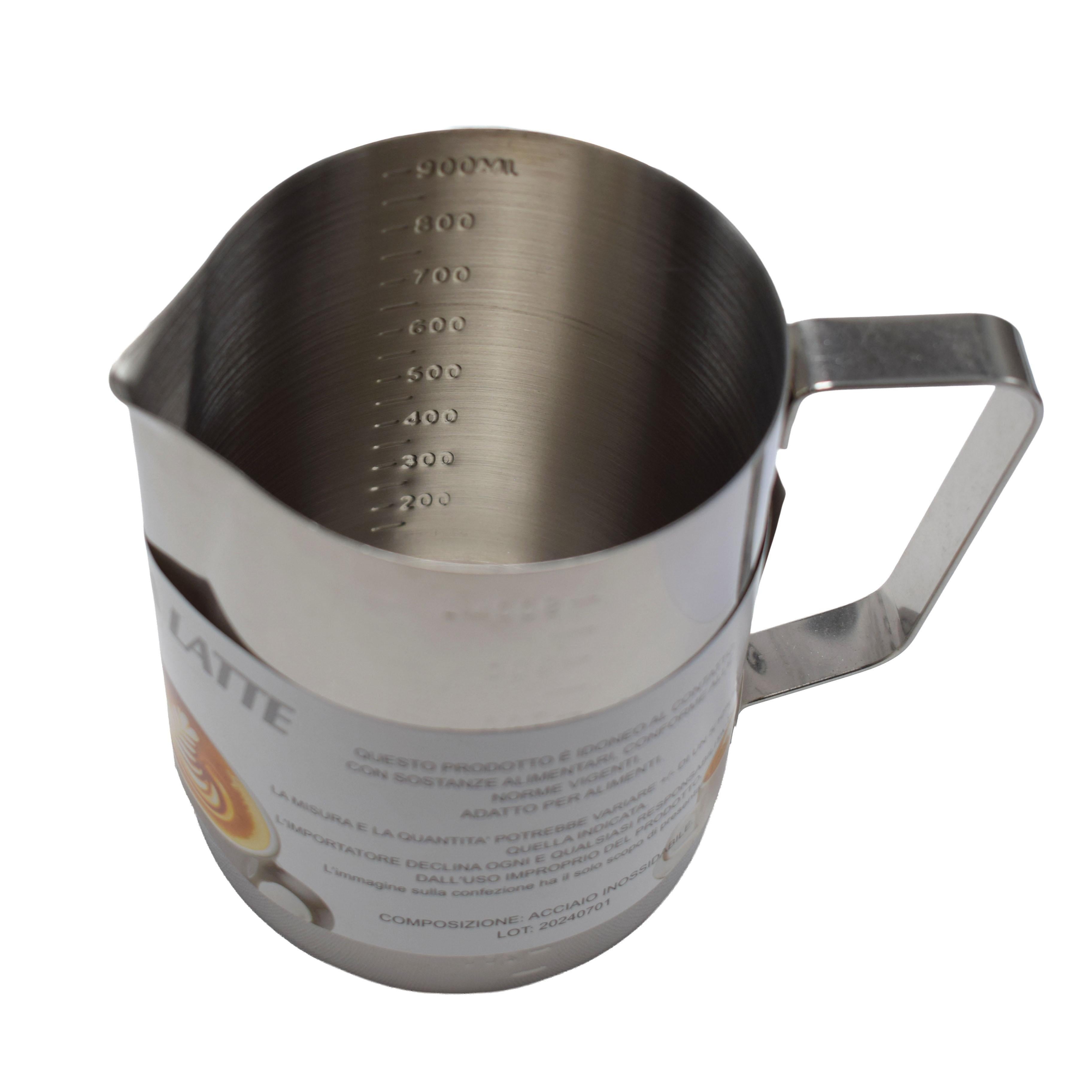 Bricco Latte GD LA CUISINE in Acciaio Inox 350/550/900ml – Perfetto per Montare Latte & Latte Art | Caraffa Barista con Beccuccio di Precisione per Cappuccino ed Espresso