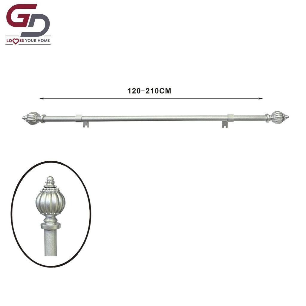 Bastone per tende / asta per tende estendibile in resina e ferro. Da 70-120 cm o 120-210 cm colore oro, argento, bianco o nero