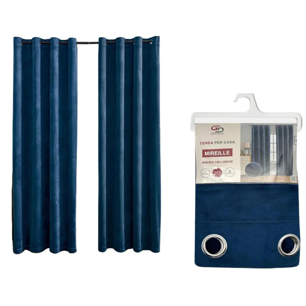 GD LOVES YOUR HOME Tenda Oscurante 100% Blackout MIREILLE In Velluto Rivestito, 140 * 280 CM con Anelli in Acciaio Inox 1 Pezzo