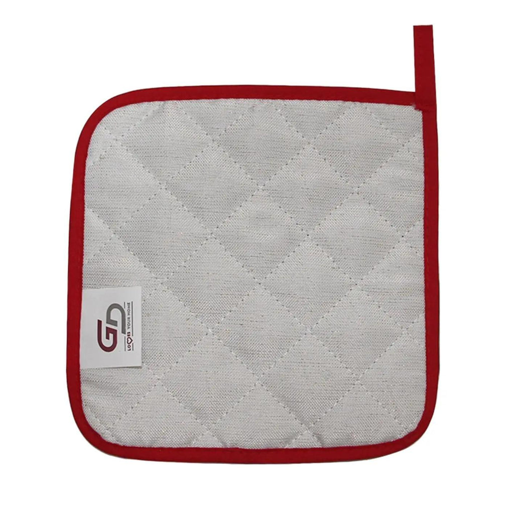 GD LOVES XMAS Presina Natalizia 19×19 cm  Decorazione Cucina Natale – Guanto Termico Quadrato in Tessuto Resistente con Gancio – 4 Fantasie Coordinate