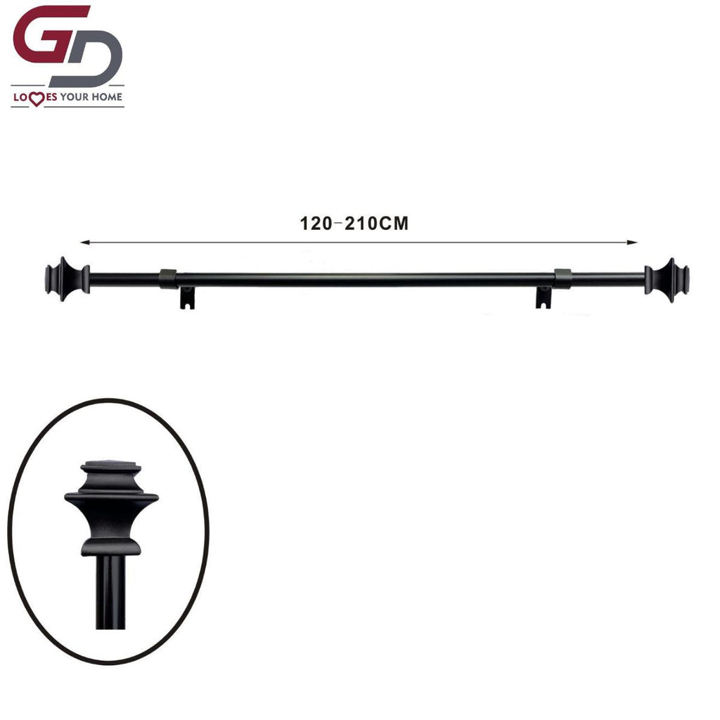 asta per tende / bastone per tenda allungabile 120-210cm colore oro, argento, bianco e nero. 80% ferro 20% resina. alta durabilità.