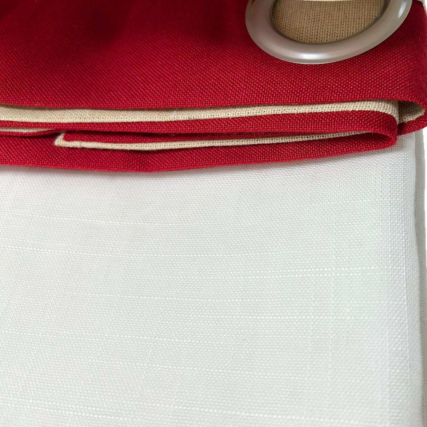 GD LOVES YOUR HOME Tenda da Cucina e Casa ARDEN Effetto Lino Beige e Bianco con Fiocco – Elegante, Luminosa, Pronta all’Uso