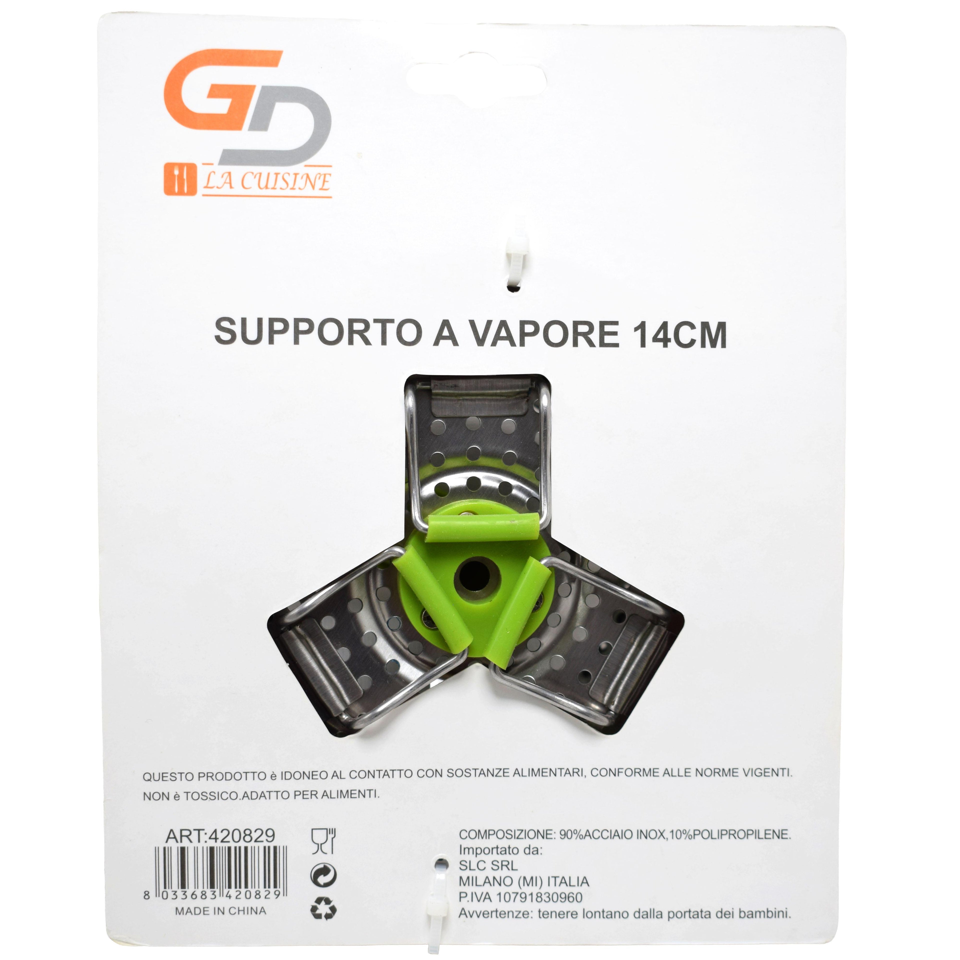 GD LA CUISINE Supporto a Vapore in Acciaio con Manico – Cestello per Cottura a Vapore per Gyoza, Bao, Verdure, Pesce e Ravioli – 14 cm / 18 cm