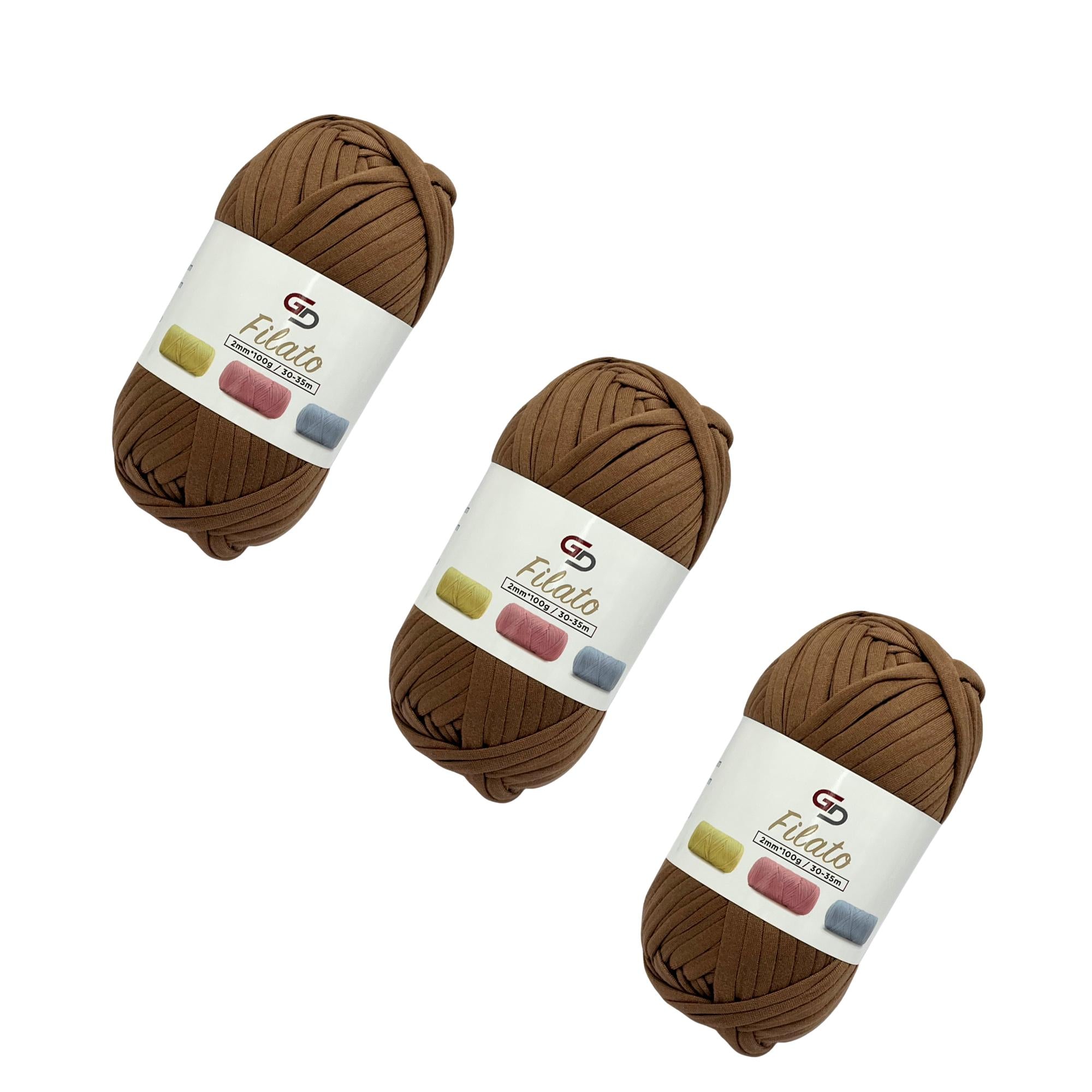 SET 3 ROTOLI DI FILATO 2MM * 100G, 30-35M, 19 COLORI DISPONIBILI