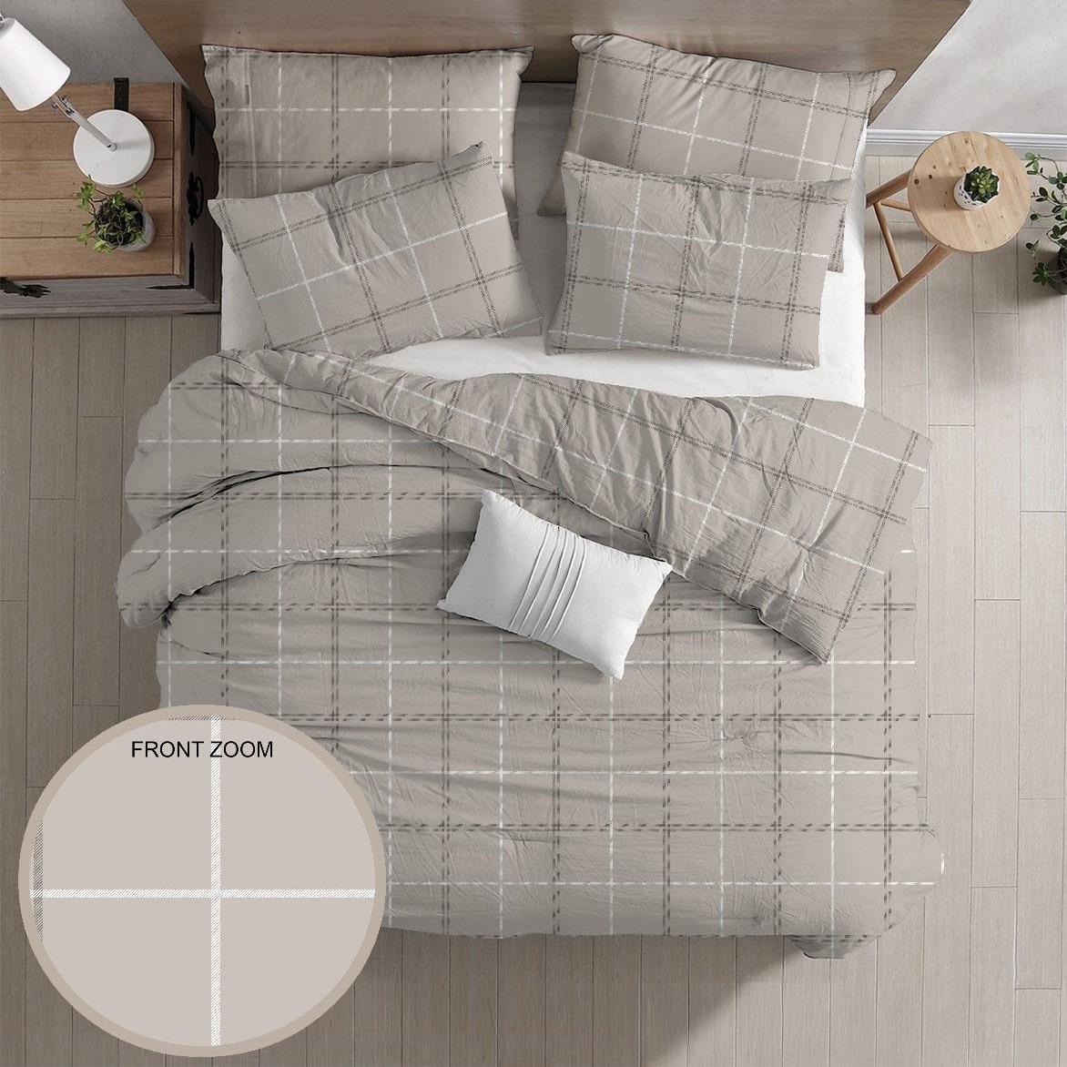 GD LOVES YOUR HOME Linea Parure Copripiumino – Fantasie Geometriche Nordic Chic – 4 Varianti (Righe, Quadri, Scacchi, Frecce) – Set 2 o 3 Pezzi con Federe – 3 Misure (Singolo, Piazza e Mezza, Matrimoniale)