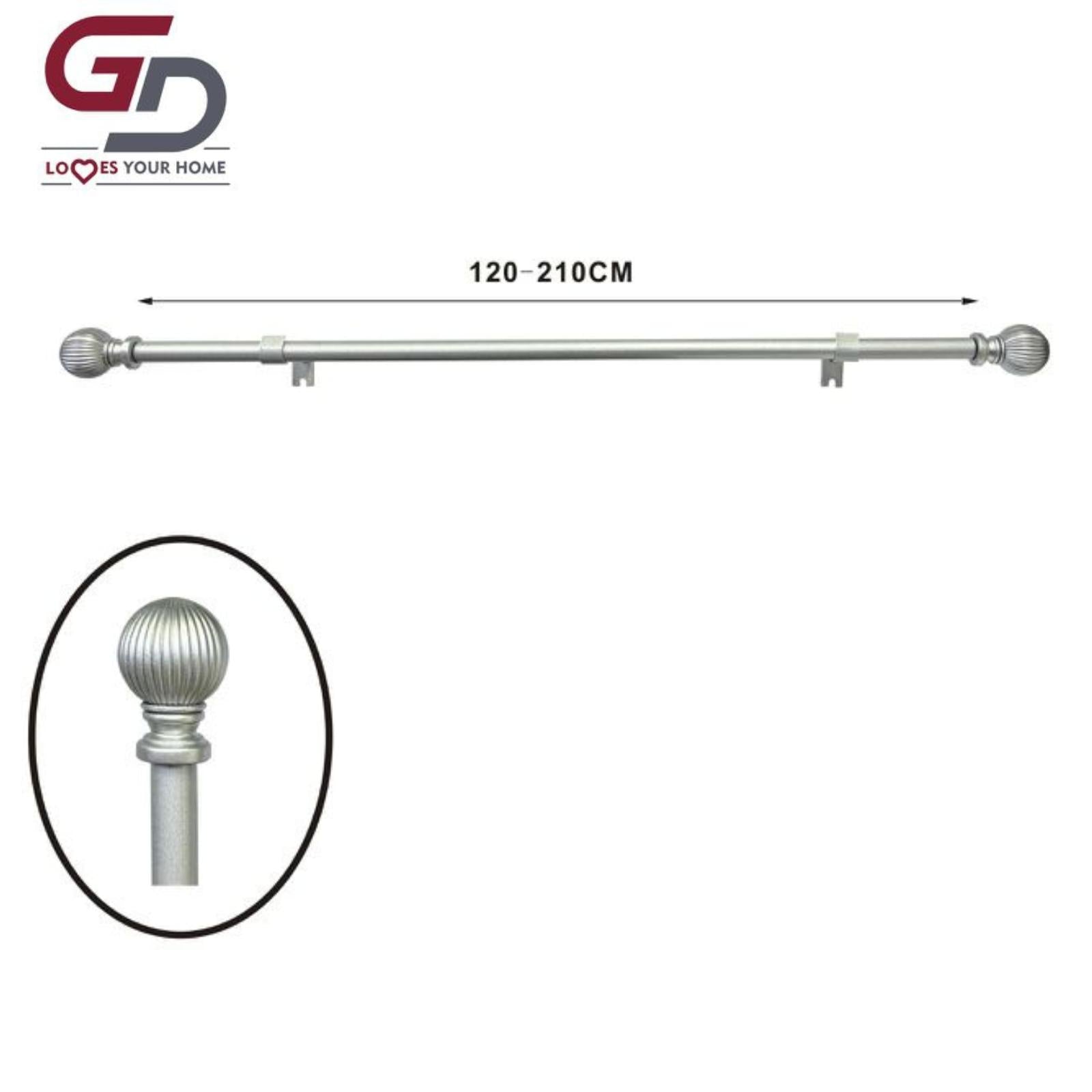 bastone per tende / asta per tenda estendibile. 80% ferro, 20% resina. misure 70-120cm, 120-210cm. colore bianco, nero, argento e oro.