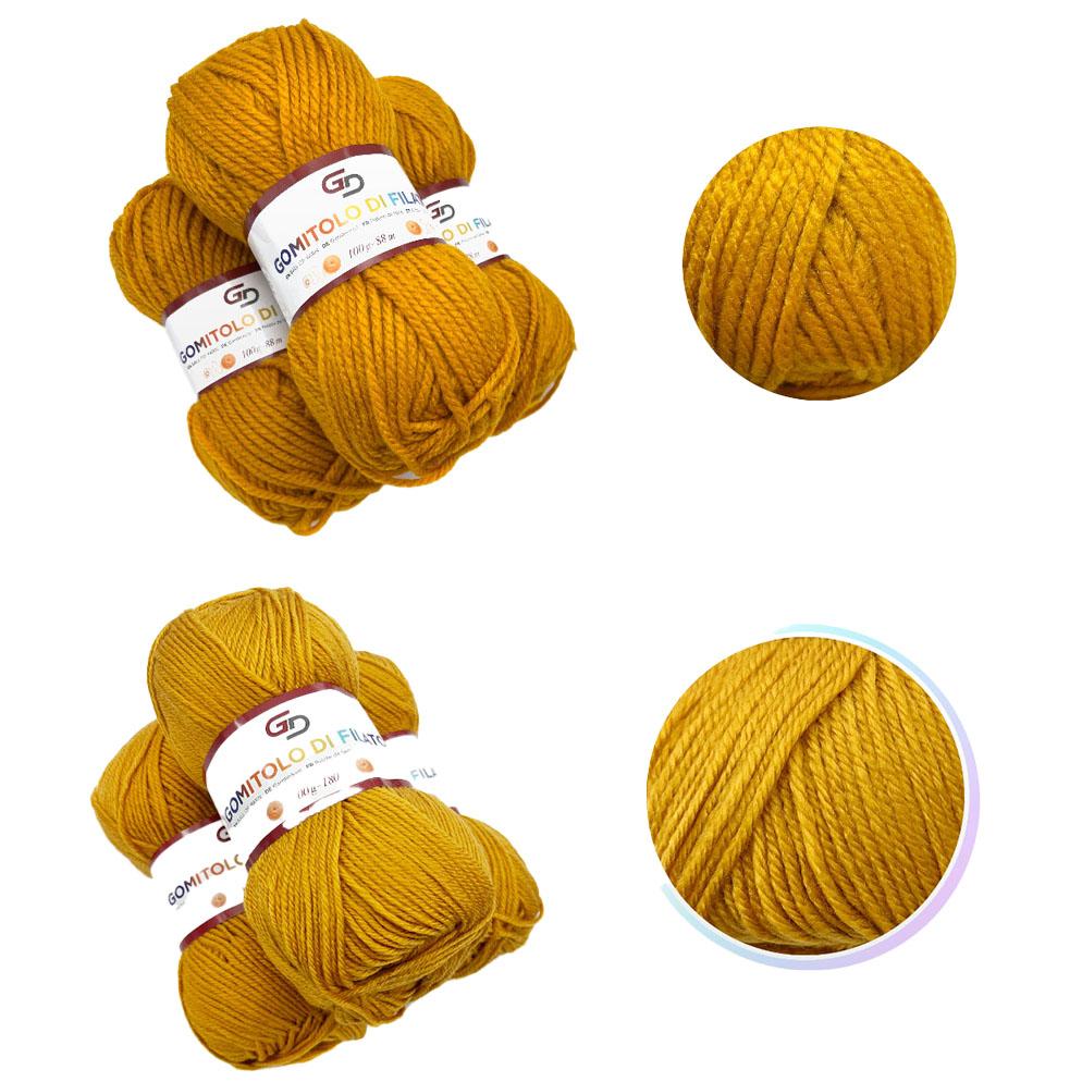 GD LOVES YOUR HOME Set 3 Gomitoli Filato Acrilico a 4 Capi Toni Neutri | Sottile 180m o Grosso 83m, Morbido e Resistente per Maglia e Uncinetto