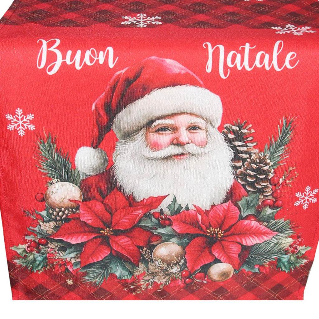 GD LOVES XMAS Runner Natalizio 40x140 cm con Filo Dorato e Argentato Decorazione Tavola Rossa Stile Elegante per le Feste in Poliestere di Alta Qualità