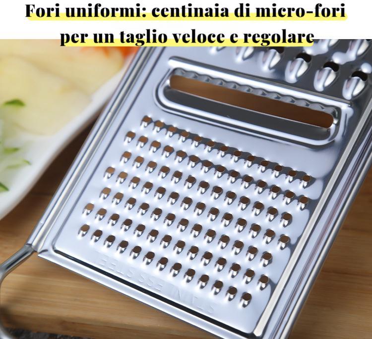 GD LOVES YOUR HOME Affettatrice a Julienne in Acciaio Inox con 3 Modalità di Taglio – Taglia Verdure e Formaggi, Design Ergonomico