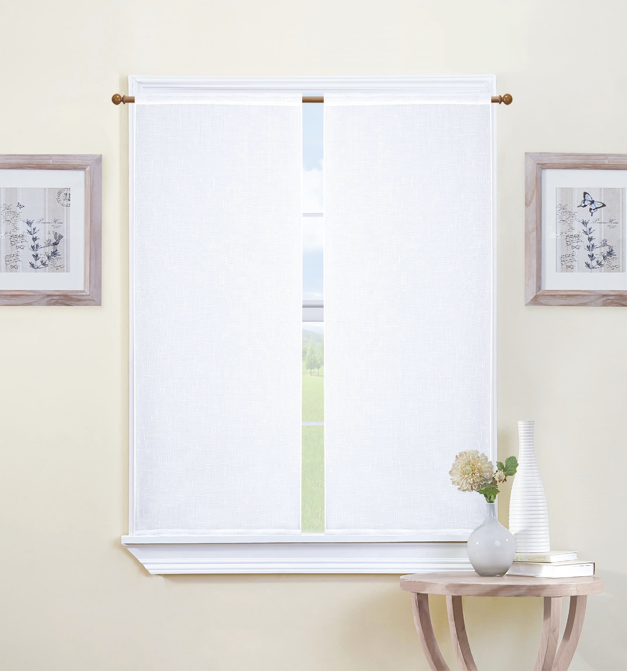 GD LOVES YOUR HOME Coppia Tendine CÉLINE 70×150 cm Effetto Lino in Poliestere 8 Colori Eleganti per Cucina e Finestra Filtra Luce Naturale Tessuto Traspirante e Resistente